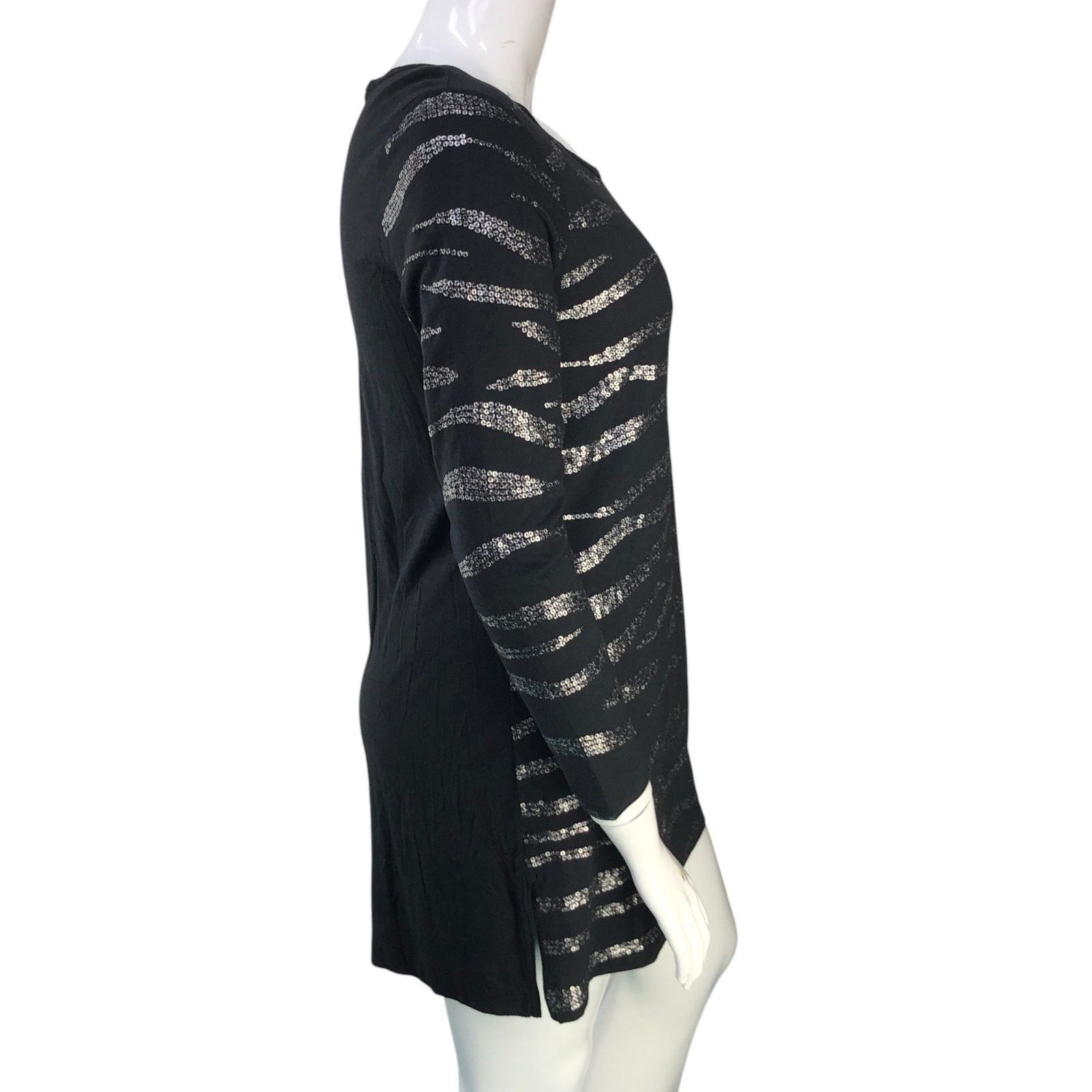 Vass Joan Vass Size 2 US 12/14 Tunic Top Animal Pattern Sequin Size XL / US 12-14 / IT 48-50 - 9 Thumbnail