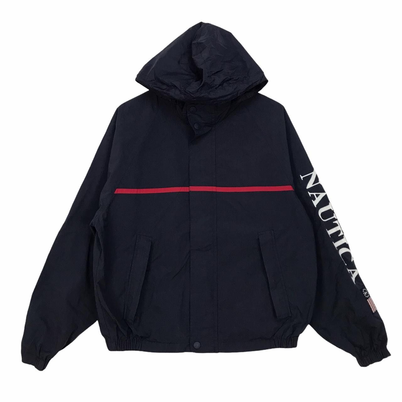 Vintage Vintage NAUTICA Spell Out Zip Up Navy Blue Hoodie Jacket Size US M / EU 48-50 / 2 - 1 Thumbnail