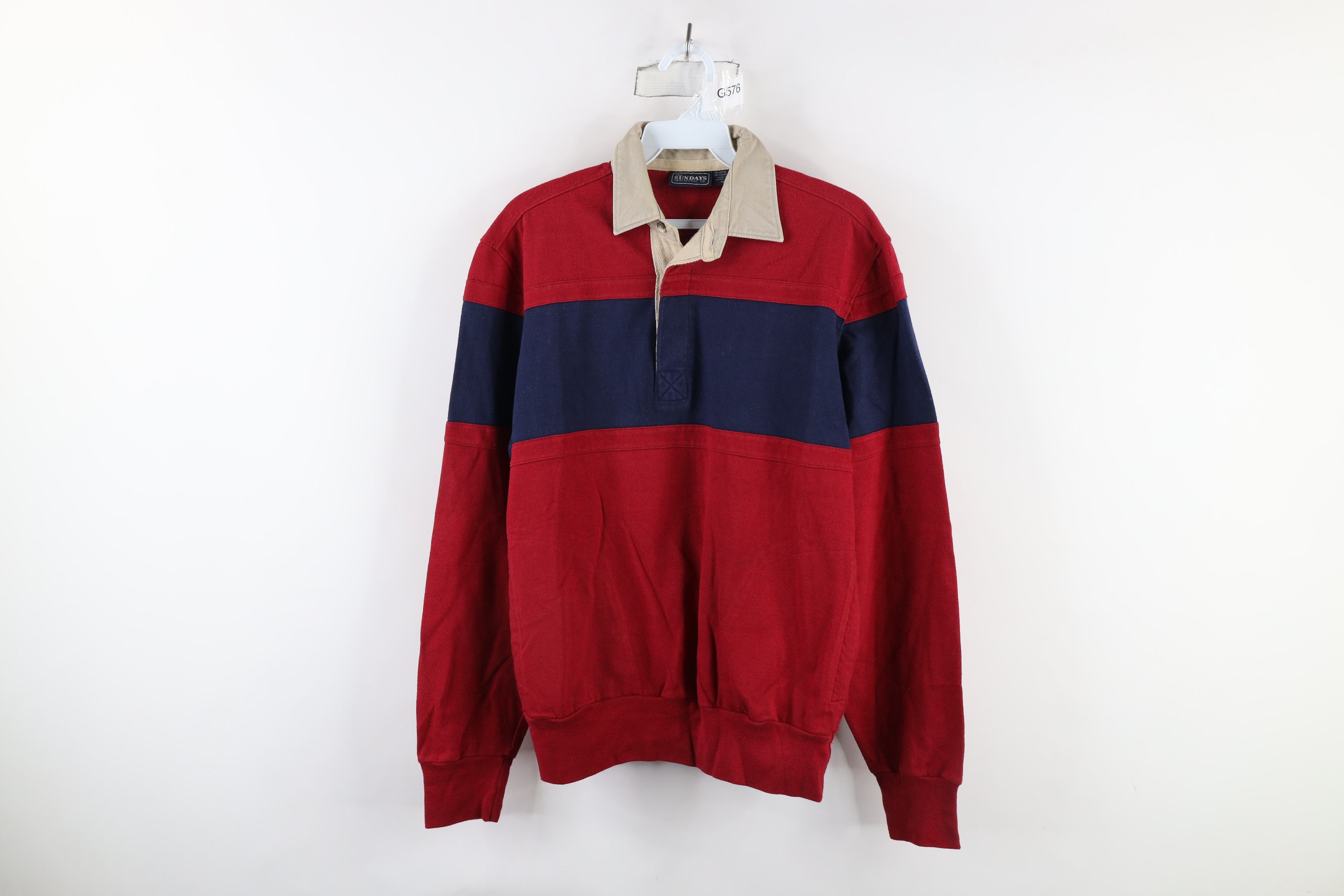 Vintage Vintage 70s Streetwear Block Heavyweight Pullover Rugby Polo Size US M / EU 48-50 / 2 - 1 Thumbnail