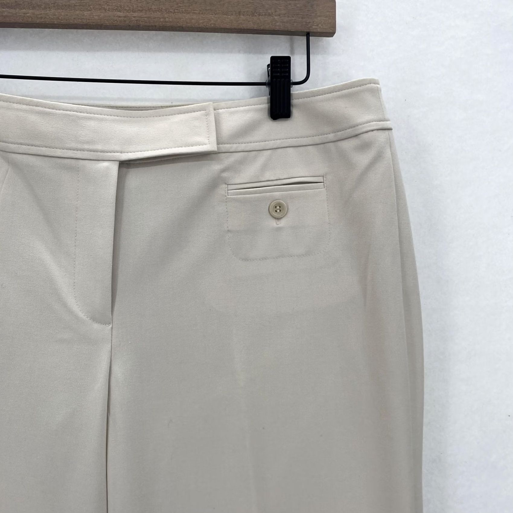 Loft Ann Taylor LOFT Pants Womens 8 Beige Flare Leg Stretch Dress Trousers Career NWT Size 30" / US 8 / IT 44 - 3 Thumbnail