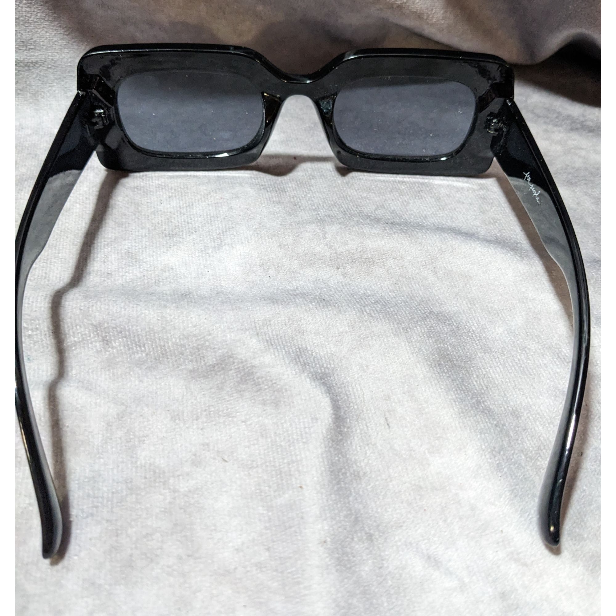 Free People Free People Retro Mod Black Rectangular Sunglasses Size ONE SIZE - 3 Thumbnail