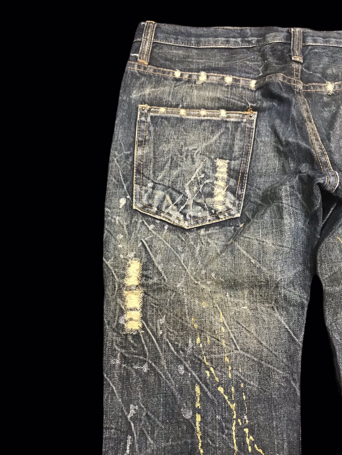 Seditionaries 💥FLARE💥K.U.I Distressed Painter Flare Denim F143 Size US 33 - 13 Thumbnail