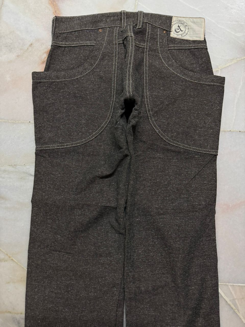 Beauty Beast 💥Sick💥Rare 90s Et NippoN Big Pocket Wool Brown Pants Japan Size US 27 - 17 Thumbnail