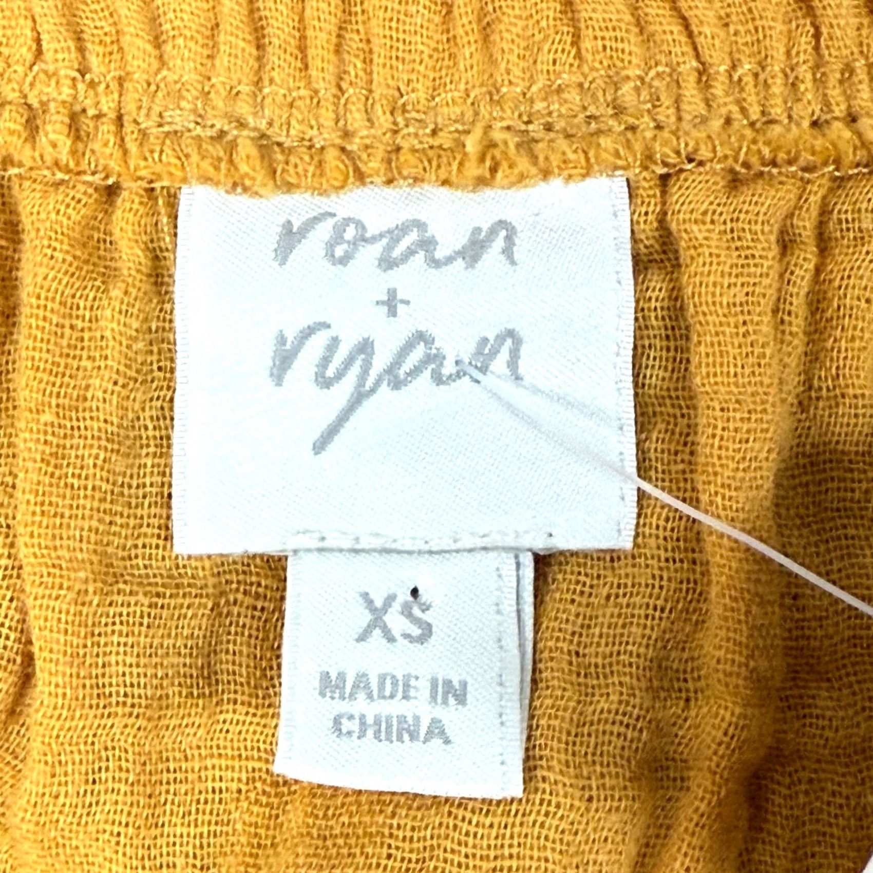 Vintage Roan + Ryan XS Blouse Off the Shoulder Cropped Balloon Sleeve Yellow Boho Pleated Gauze Women Top Size XS / US 0-2 / IT 36-38 - 3 Thumbnail
