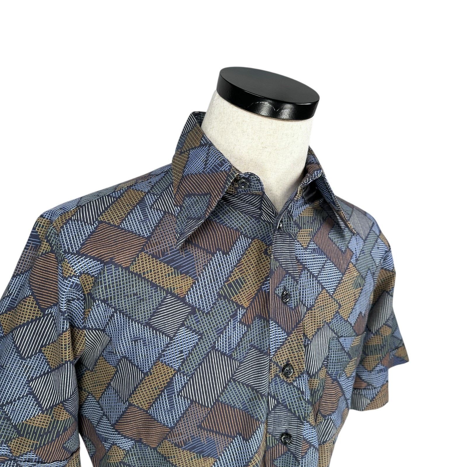 Arrow VTG Arrow Disco Shirt Men Medium Geometric Short Sleeve 70s Size US M / EU 48-50 / 2 - 2 Thumbnail