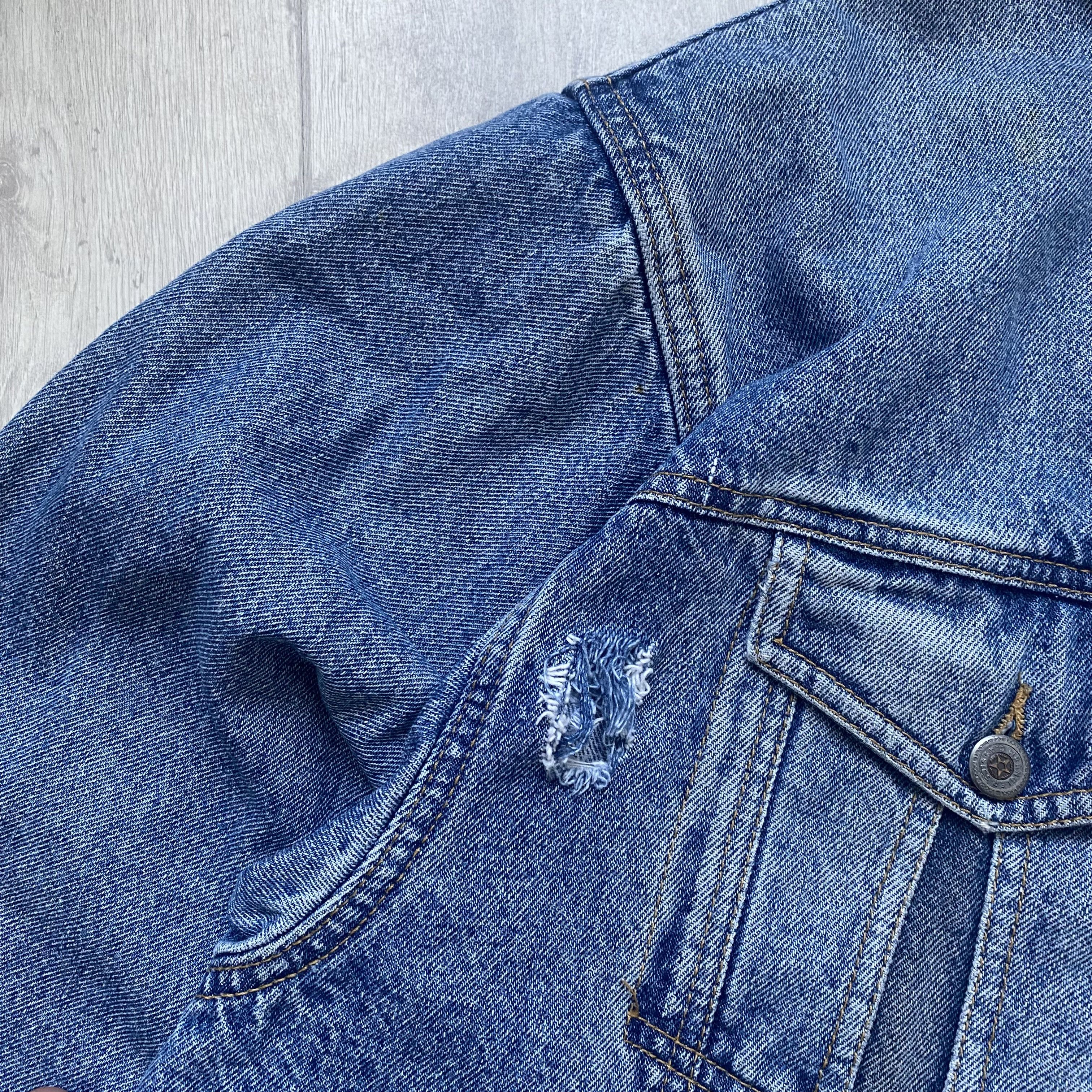 Wrangler Vintage 80s Wrangler heavy denim jacket distressed Size US XL / EU 56 / 4 - 9 Thumbnail