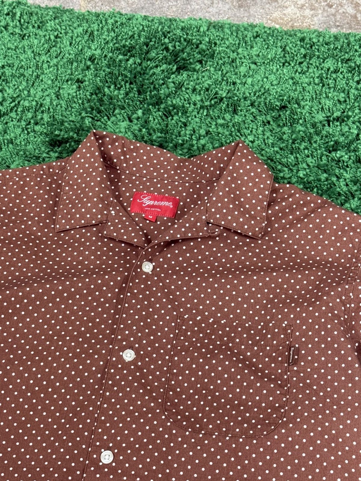 Supreme Supreme Polka Dot Short Sleeve Brown Print Shirt Medium SS17 Size US M / EU 48-50 / 2 - 3 Thumbnail