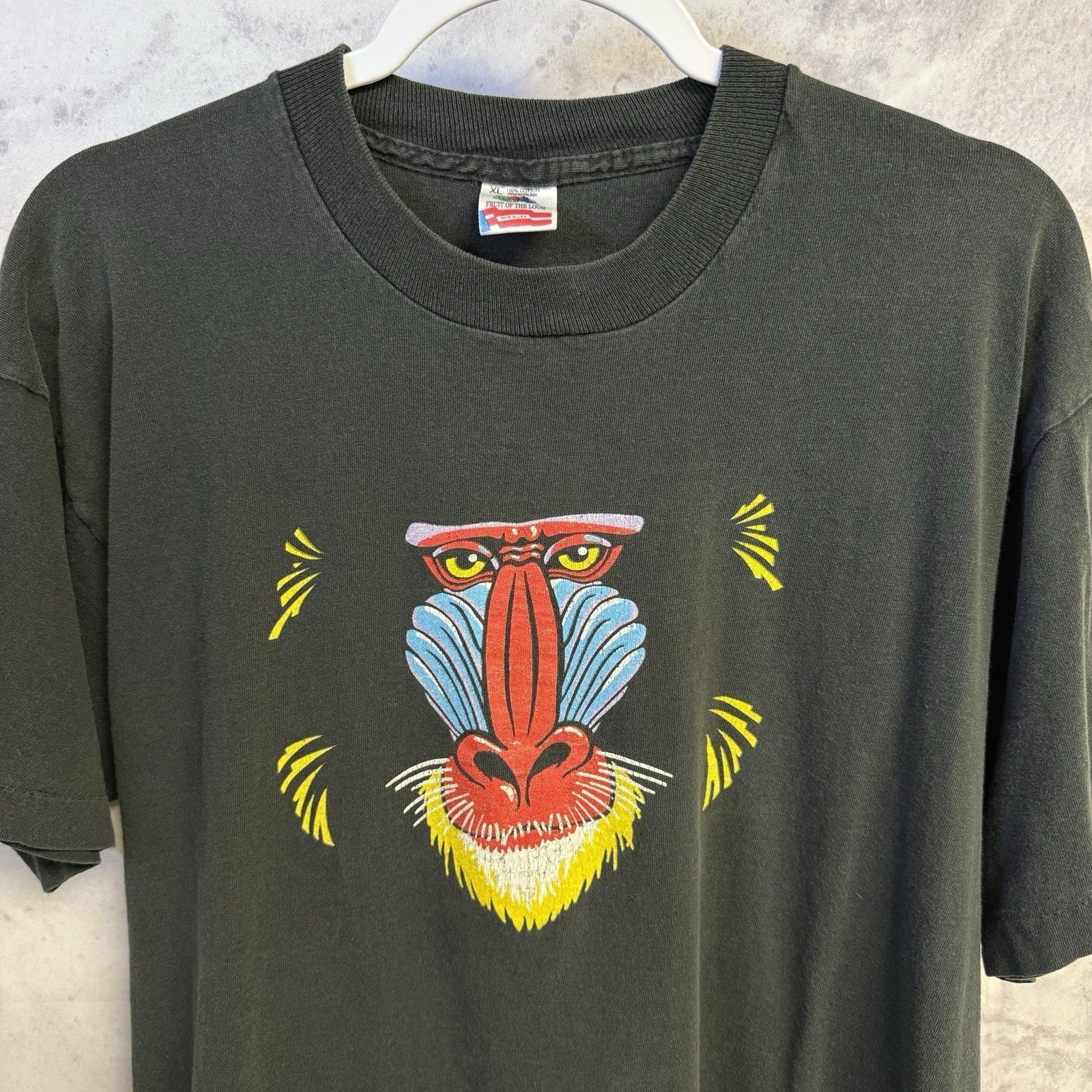 Vintage Vintage 90s Mandrill Monkey T Shirt Mens XL Black Rafiki Size US XL / EU 56 / 4 - 1 Thumbnail