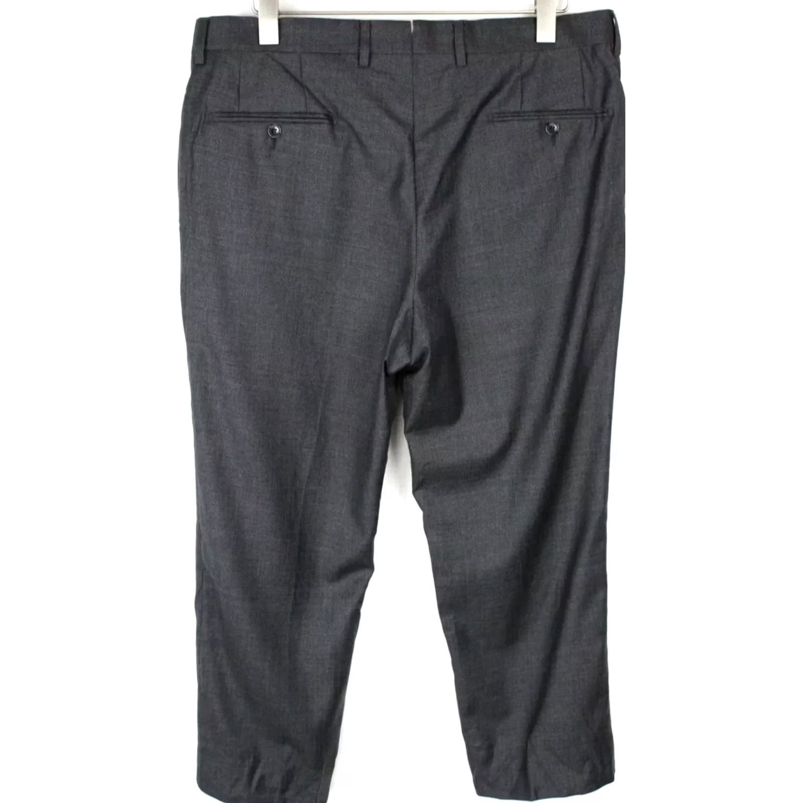 Suitsupply SUITSUPPLY Trousers UK 38S Dark Grey Melange Wool Formal Washington Zip Men's Size US 38 / EU 54 - 2 Thumbnail