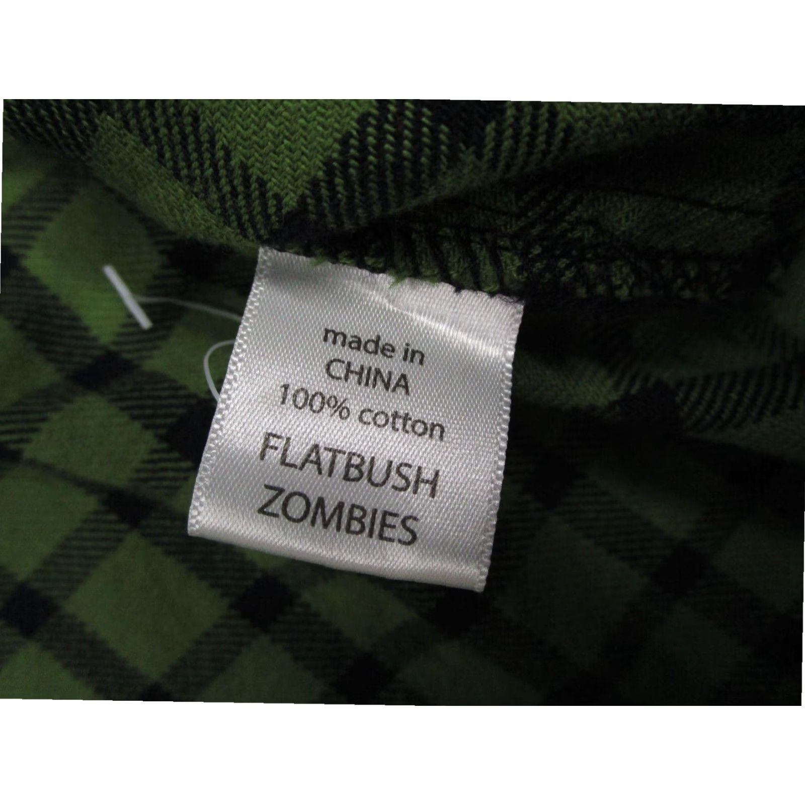 Vintage Flatbush Zombies Shirt Mens Medium Green Check Flannel Button Up Long Sleeve Size US M / EU 48-50 / 2 - 4 Thumbnail
