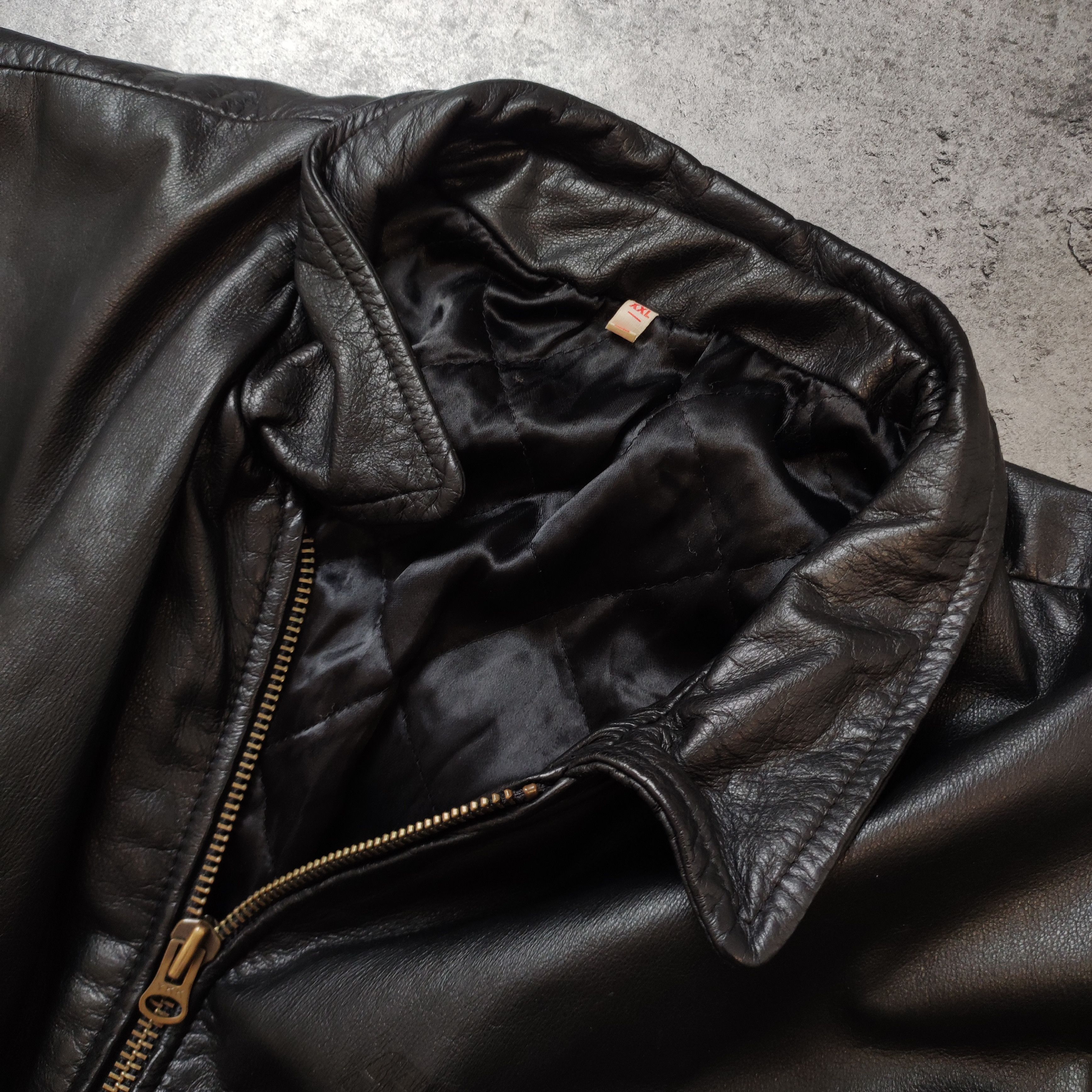 Vintage RARE OG 1994 Speed Heavy Leather Biker Logo Jacket Size US XXL / EU 58 / 5 - 7 Thumbnail