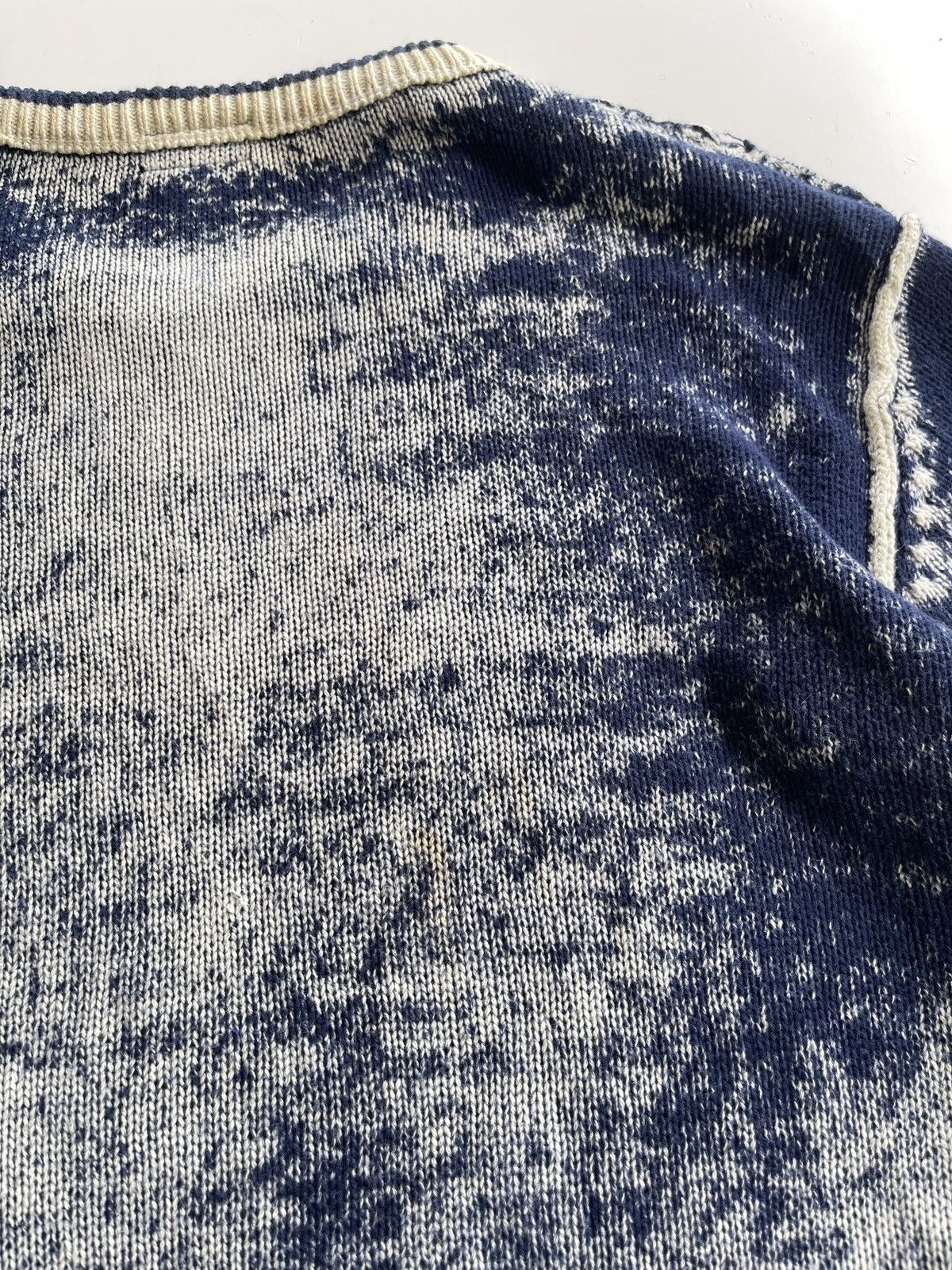 Japanese Brand POPULARIZATION Printed Indigo Knitted Pullover Sweater Size US M / EU 48-50 / 2 - 12 Thumbnail