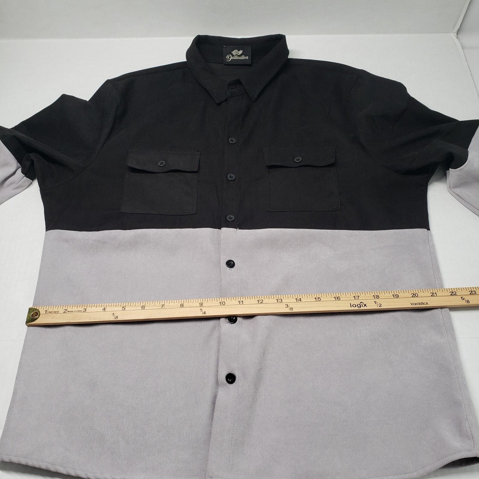 Other Go Destination Casual Button-Up Shirt Mens Large Gray Black Size US L / EU 52-54 / 3 - 5 Thumbnail