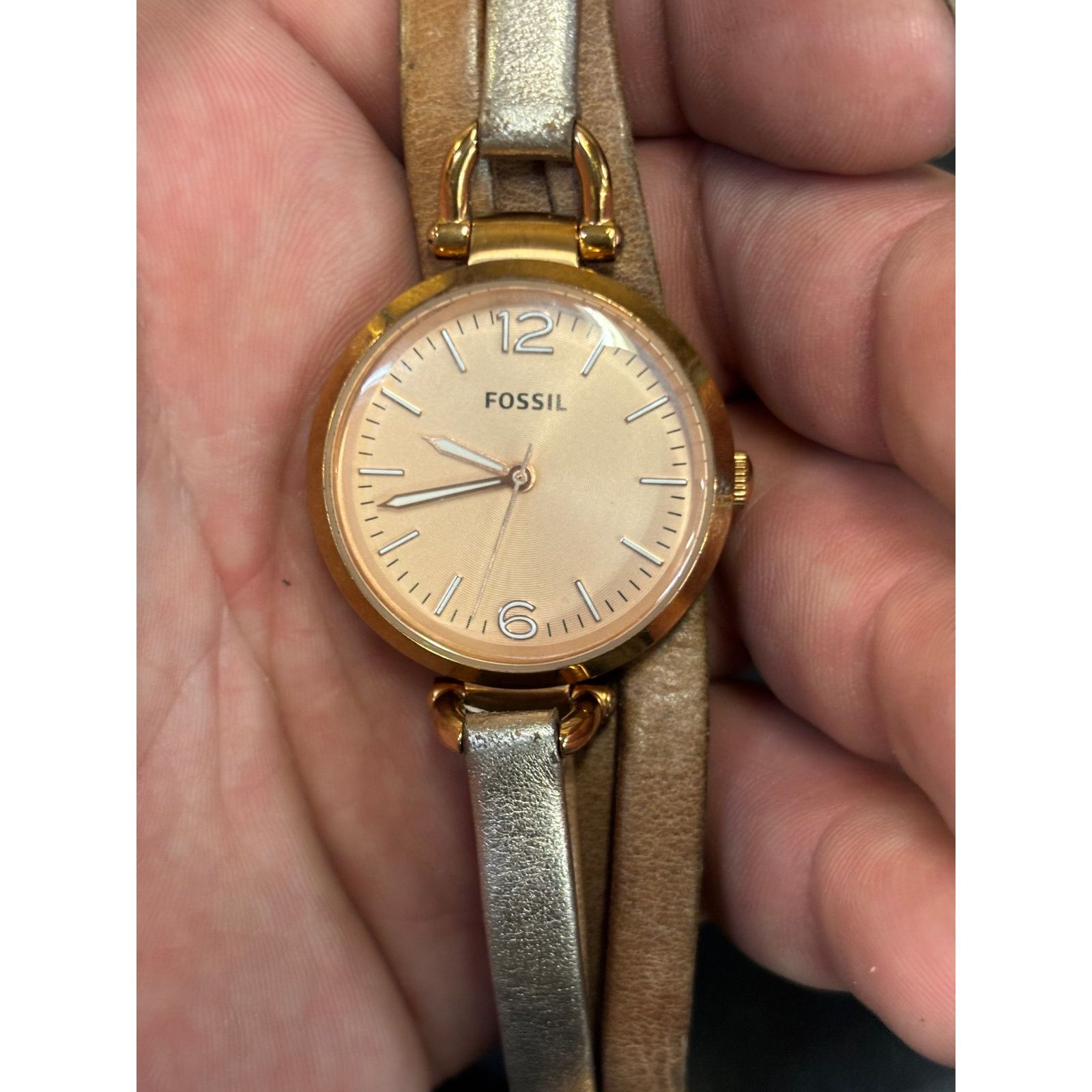 Fossil Fossil Georgia ES3411 Leather Band Womens Watch. New Battery Size ONE SIZE - 1 Thumbnail