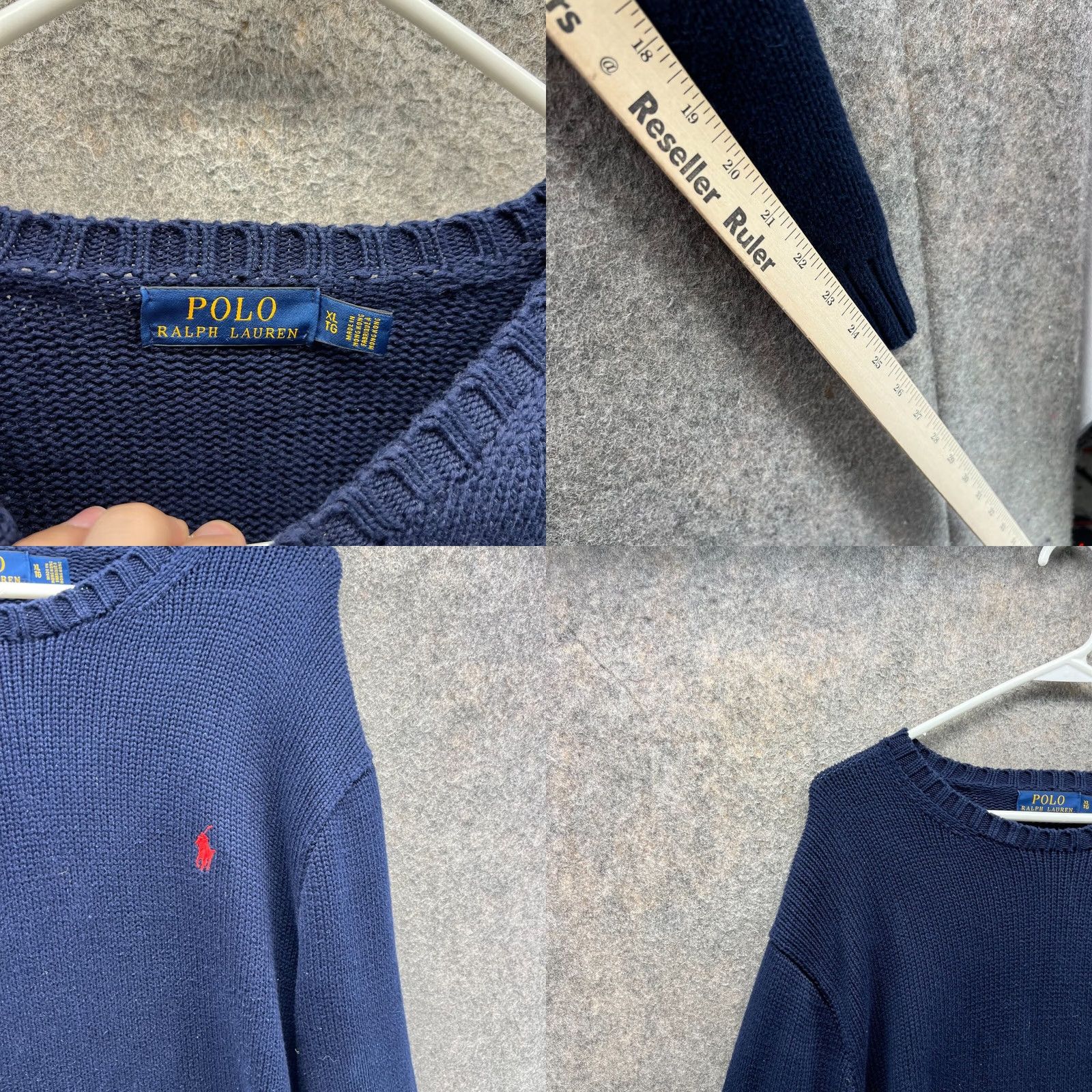 Polo Ralph Lauren VINTAGE Polo Ralph Lauren Sweater Men XL Blue Navy Pullover Fleece Pony Knit Crew Neck Draped All Seasons Gift Size US XL / EU 56 / 4 - 8 Thumbnail
