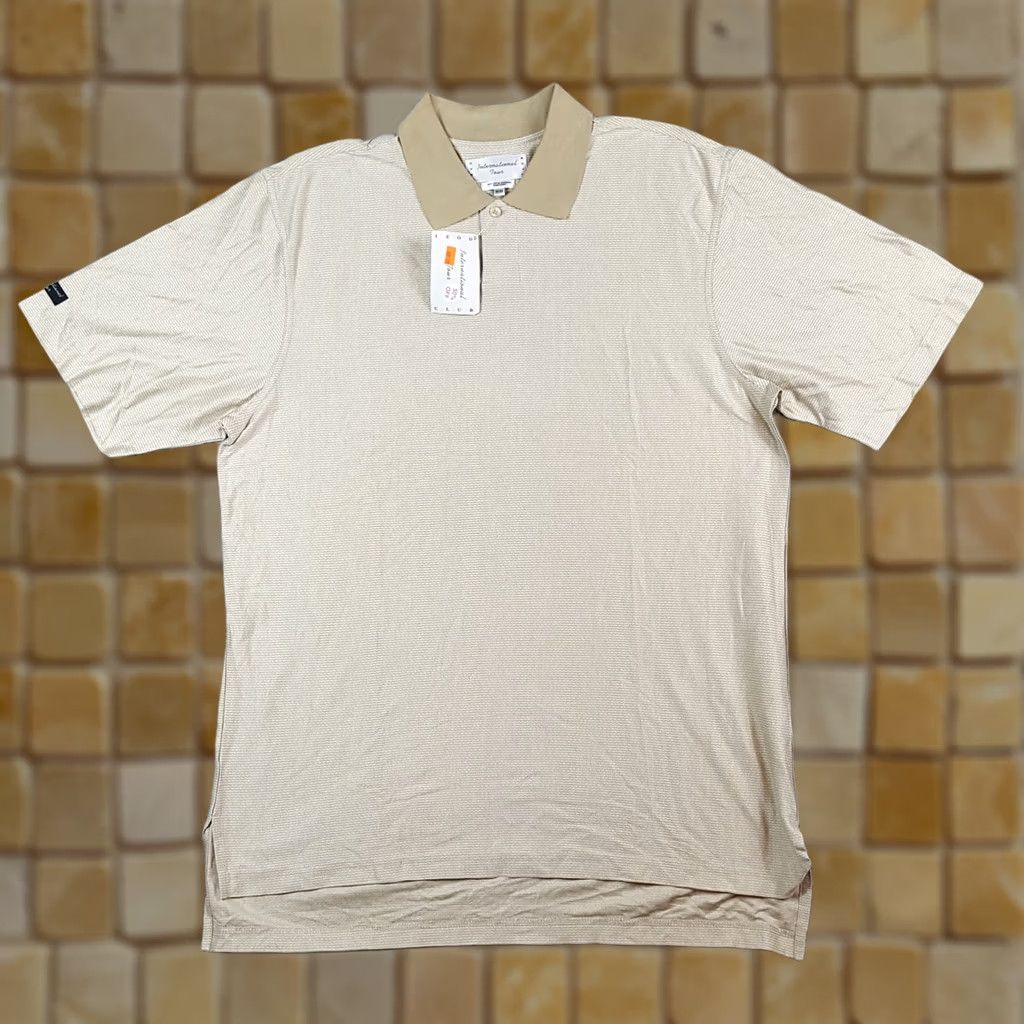 Izod VINTAGE IZOD Polo Shirt Men M Striped Beige Cotton Knit Collared Button Short Sleeve 90s Preppy Grunge Y2K Capable Size M Size US M / EU 48-50 / 2 - 1 Thumbnail