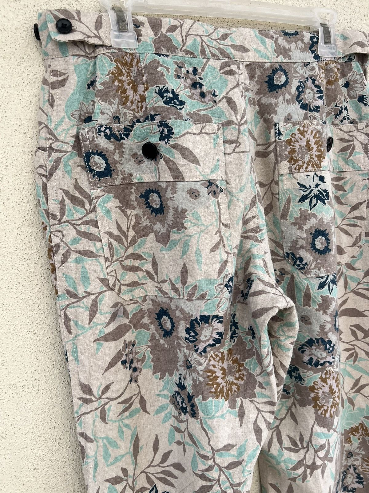 ABAHOUSE Vintage Abahouse Japan 100% Linen Floral Trouser Pant Size US 31 - 15 Thumbnail