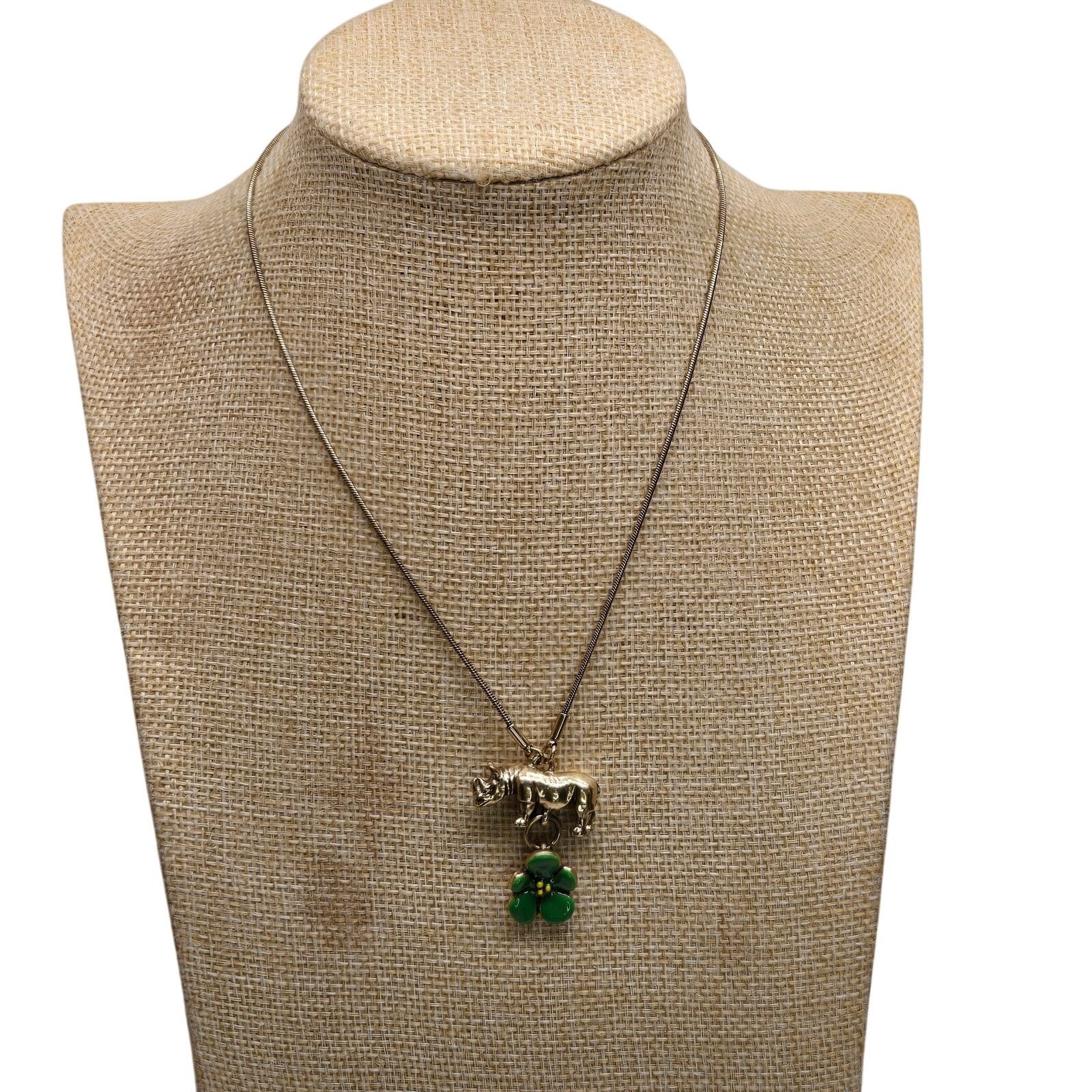 Vintage Vintage Pilgrim Danish Design Rhino Flower Charm Necklace Size ONE SIZE - 14 Thumbnail