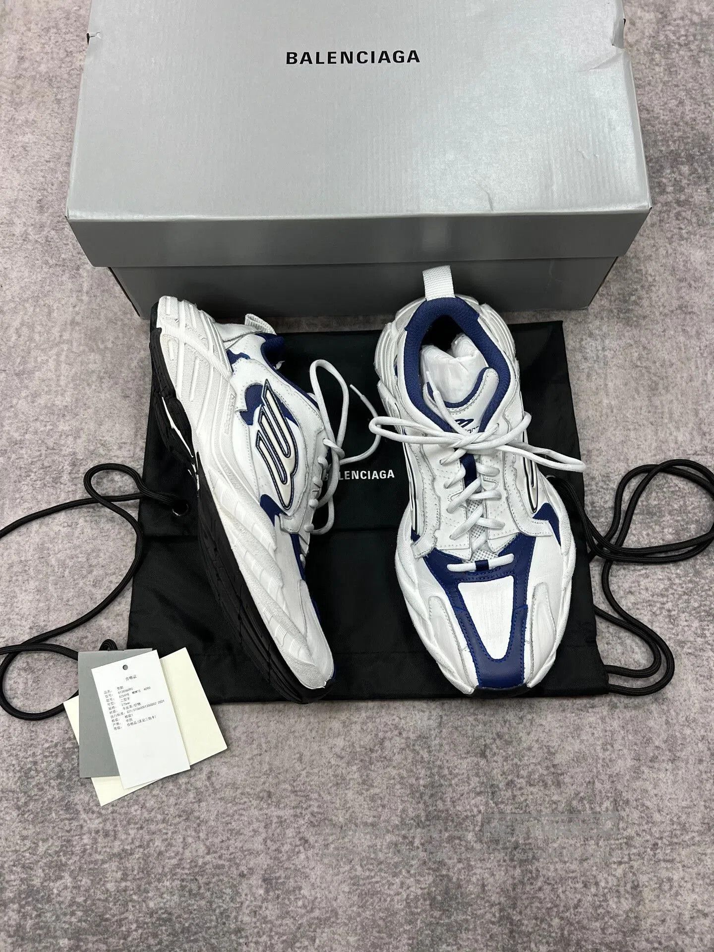 Balenciaga balenciaga monday white blue sneakers. Size US 10 / EU 43 - 2 Thumbnail