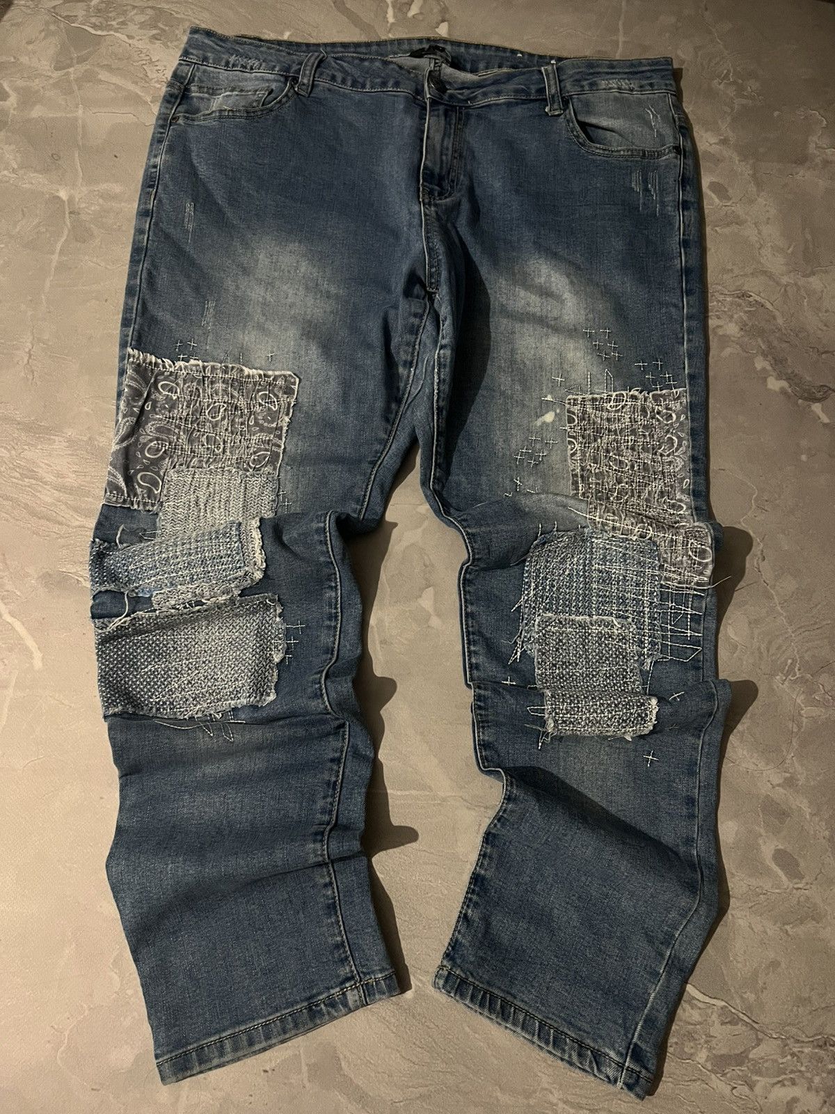 Japanese Brand Vintage Avant Garde Slim Fit Jean / Archive Japanese Vibe 90 Size US 38 / EU 54 - 2 Thumbnail