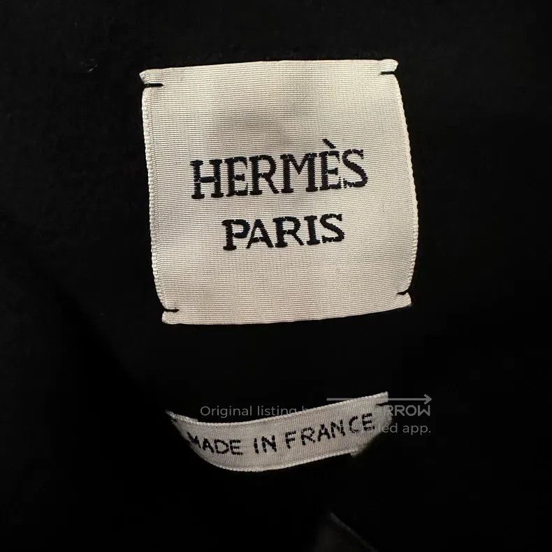 Hermes Hermes Black Leather Patch Cashmere Overcoat Size XXS / US 00 / IT 34 - 3 Thumbnail