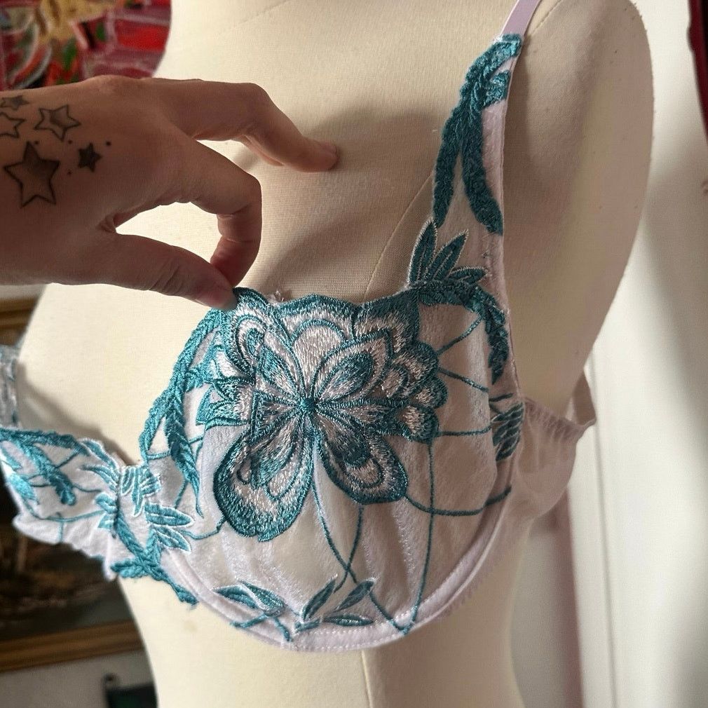 Other rampage blue white floral lace bra Size ONE SIZE - 2 Thumbnail