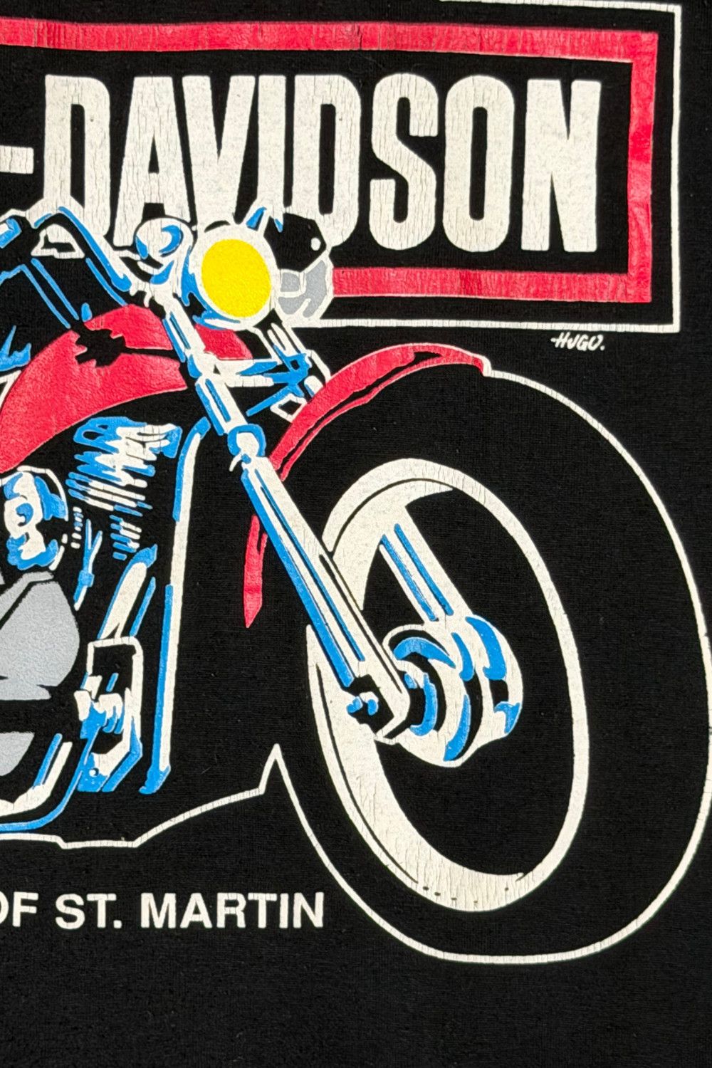 Harley Davidson Late 80s Harley-Davidson St Maarten Biker Tee USA Single Size US M / EU 48-50 / 2 - 8 Thumbnail