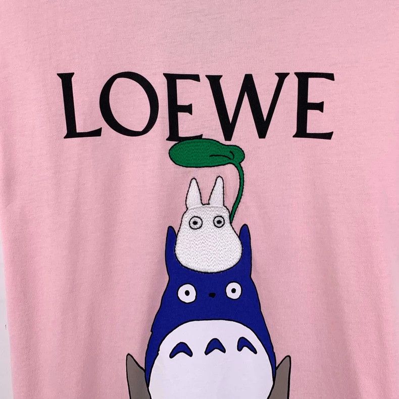Loewe Loewe Pink logo lettered T-shirt with Totoro print cotton Size S / US 4 / IT 40 - 4 Thumbnail