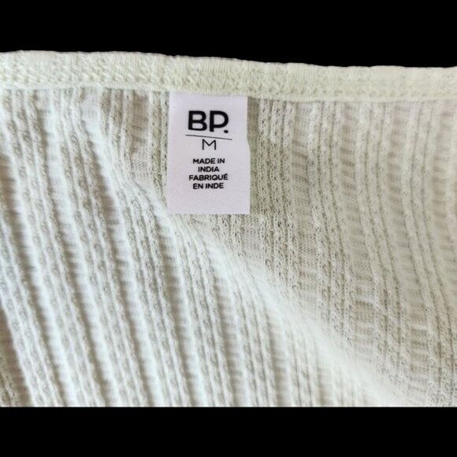 BP. BP Womens Medium Green Limecream Cropped Long Sleeve Size M / US 6-8 / IT 42-44 - 9 Thumbnail