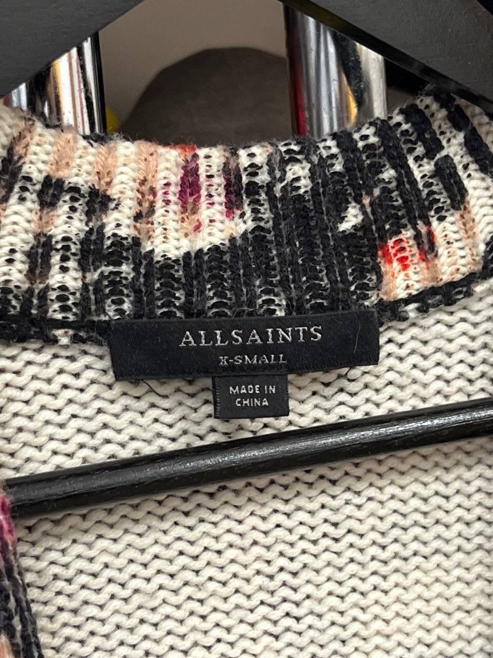 Allsaints × Designer Allsaints Avant Garde Multicolour Wool Cardigan Size XS / US 0-2 / IT 36-38 - 7 Thumbnail