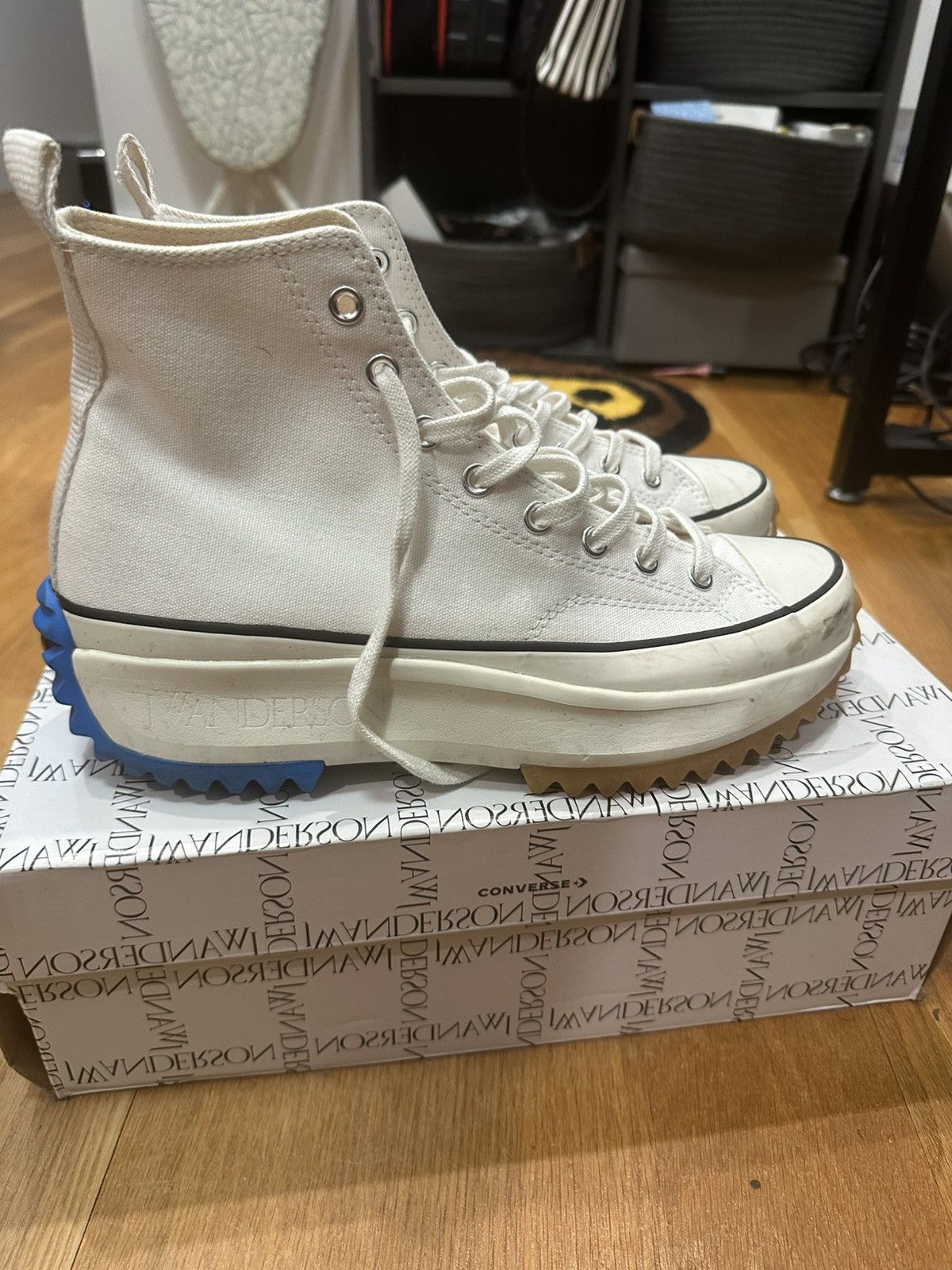 Converse × JW Anderson JW Anderson x Converse Run Star Hike White High Top Sz 11 Size US 11 / EU 44 - 4 Thumbnail
