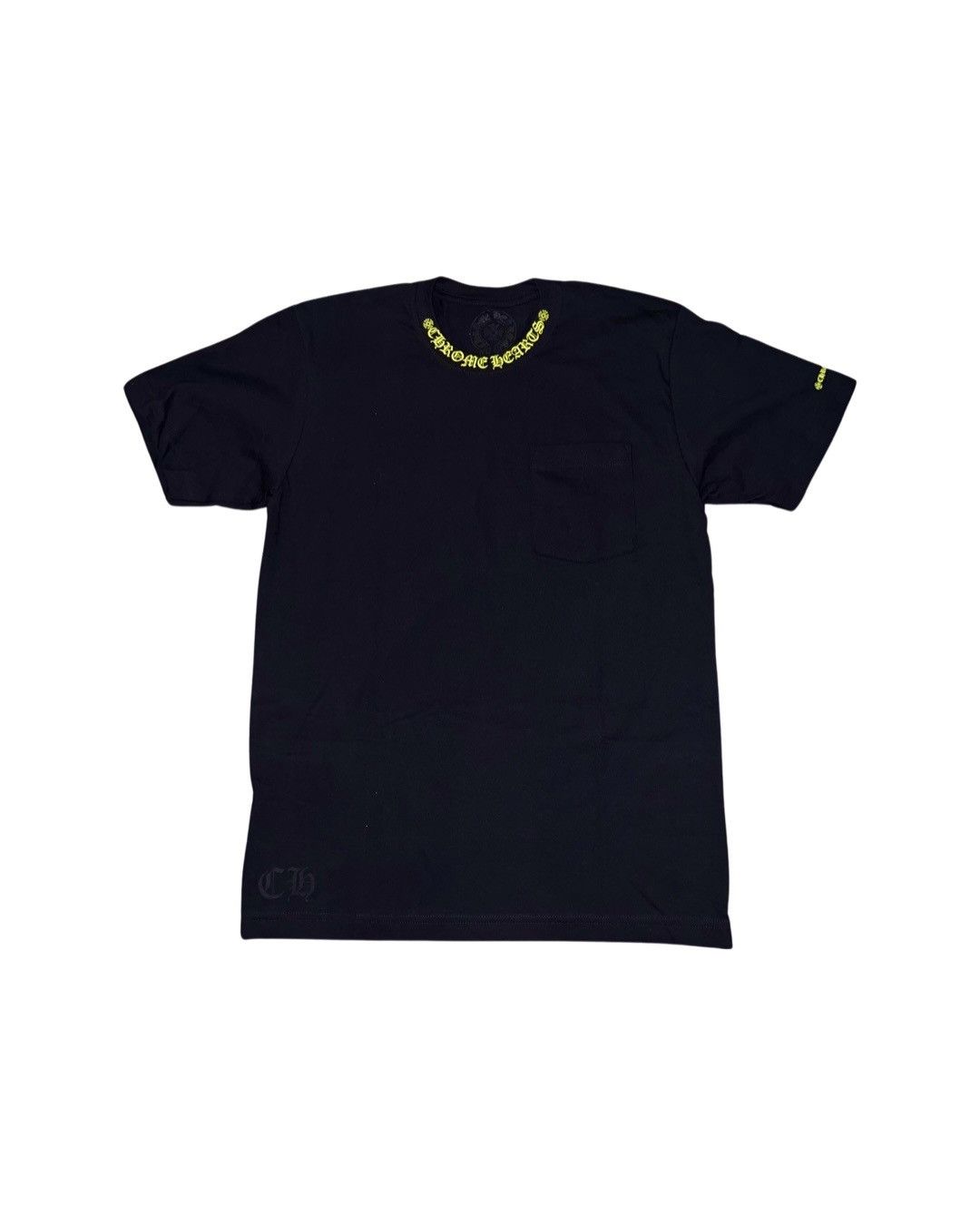 Chrome Hearts Acid green yellow neon neck logo tee Size US M / EU 48-50 / 2 - 1 Thumbnail