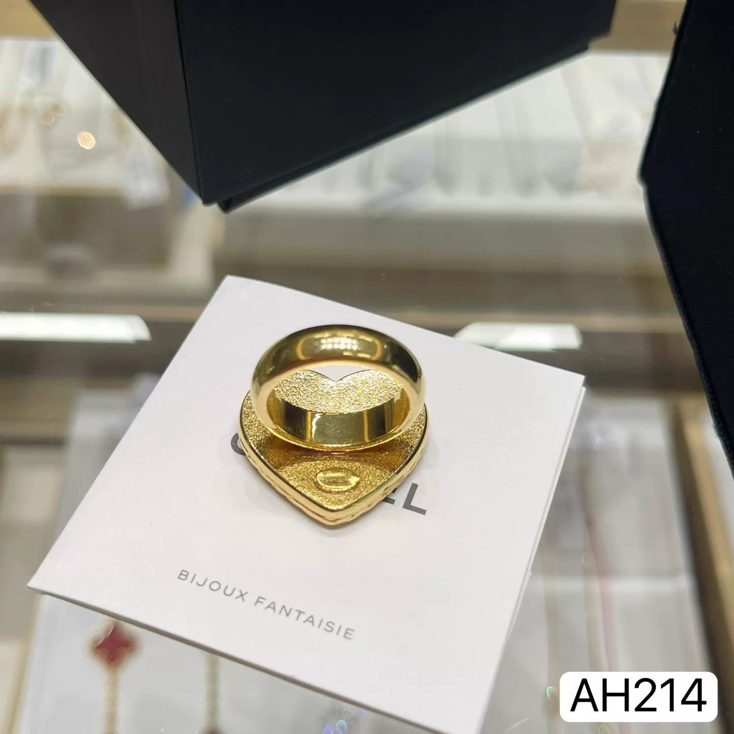Chanel Chanel Denim Blue Gold Heart Ring 24p CC Size 51 Box AH214 Size ONE SIZE - 2 Thumbnail