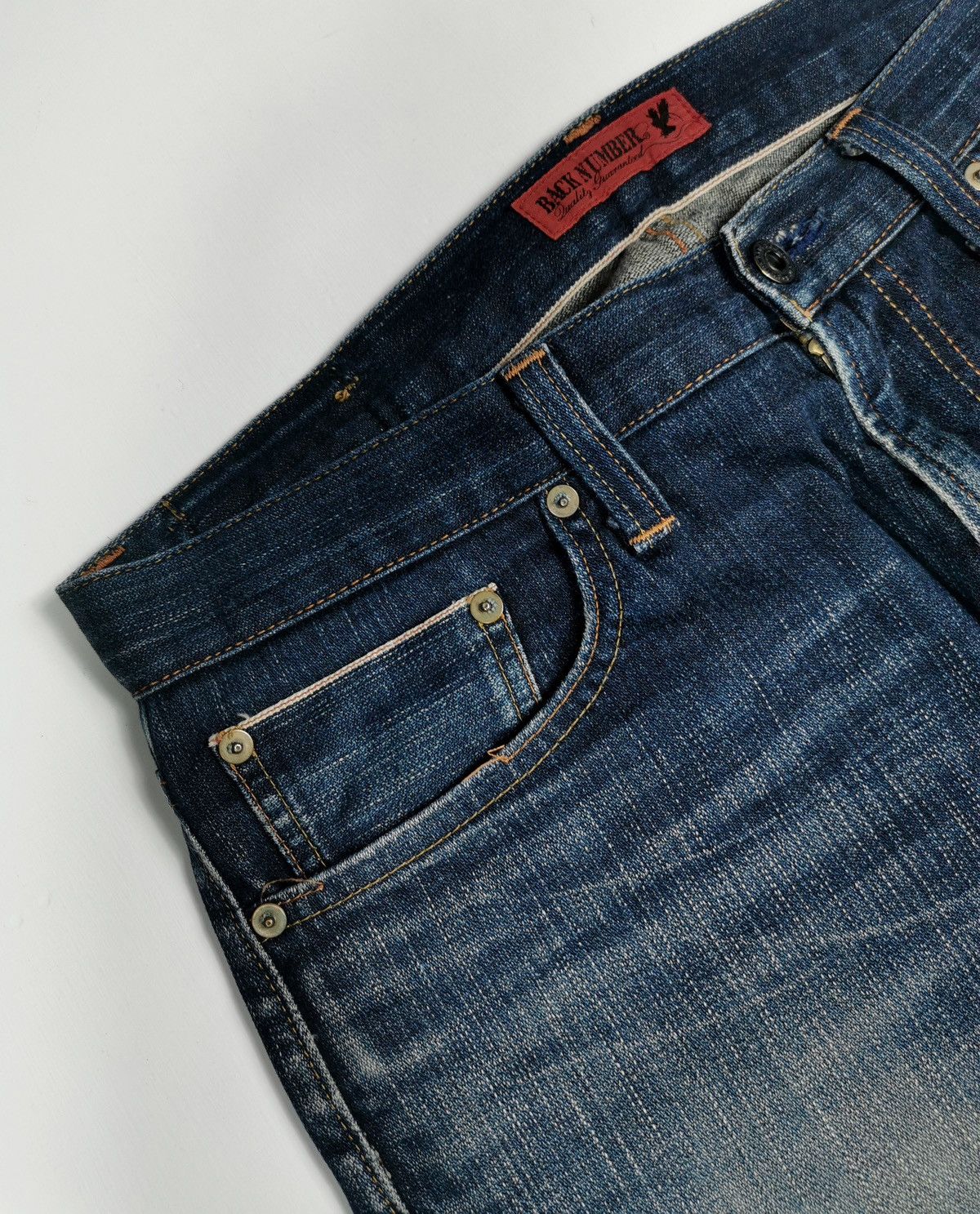 Japanese Brand Selvedge Back Number Japan Tight Straight Ankle Jeans Size US 34 / EU 50 - 4 Thumbnail