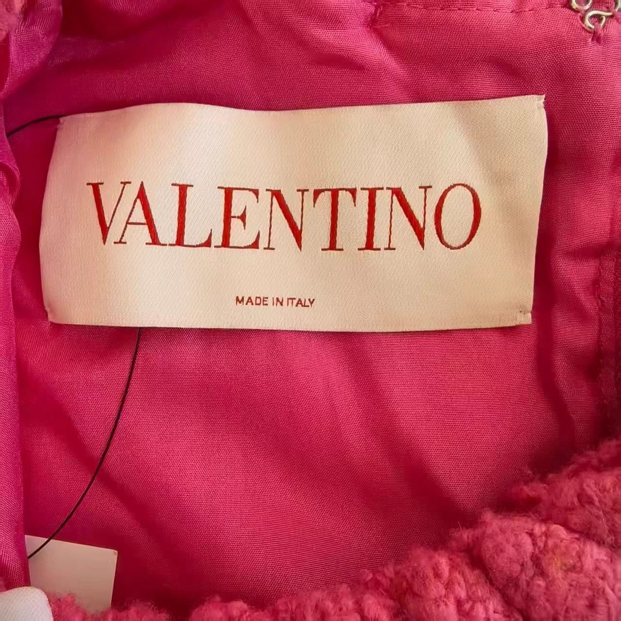 Valentino Valentino letter logo tweed crewneck short pink women's Size M / US 6-8 / IT 42-44 - 3 Thumbnail