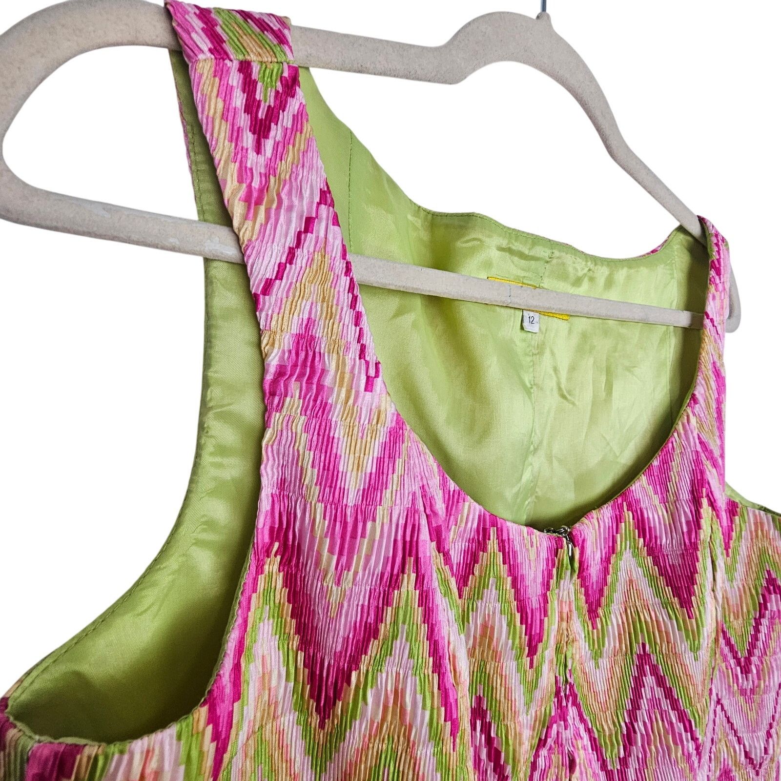 Florence Tricot Flores & Flores Womens Crop Top Size 12 Zig Zag Y2K Full Zip Size XL / US 12-14 / IT 48-50 - 5 Thumbnail