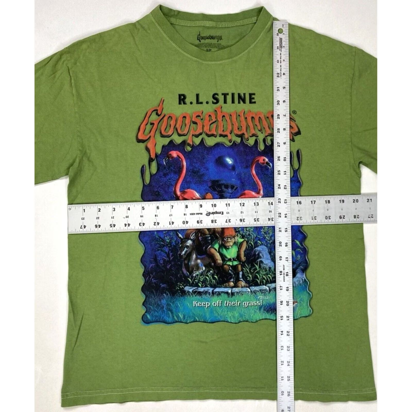 Vintage GOOSEBUMPS T-Shirt Men Small Green Short Sleeve Graphic Print Crew Neck Logo Lawn 90s? Size US S / EU 44-46 / 1 - 5 Thumbnail