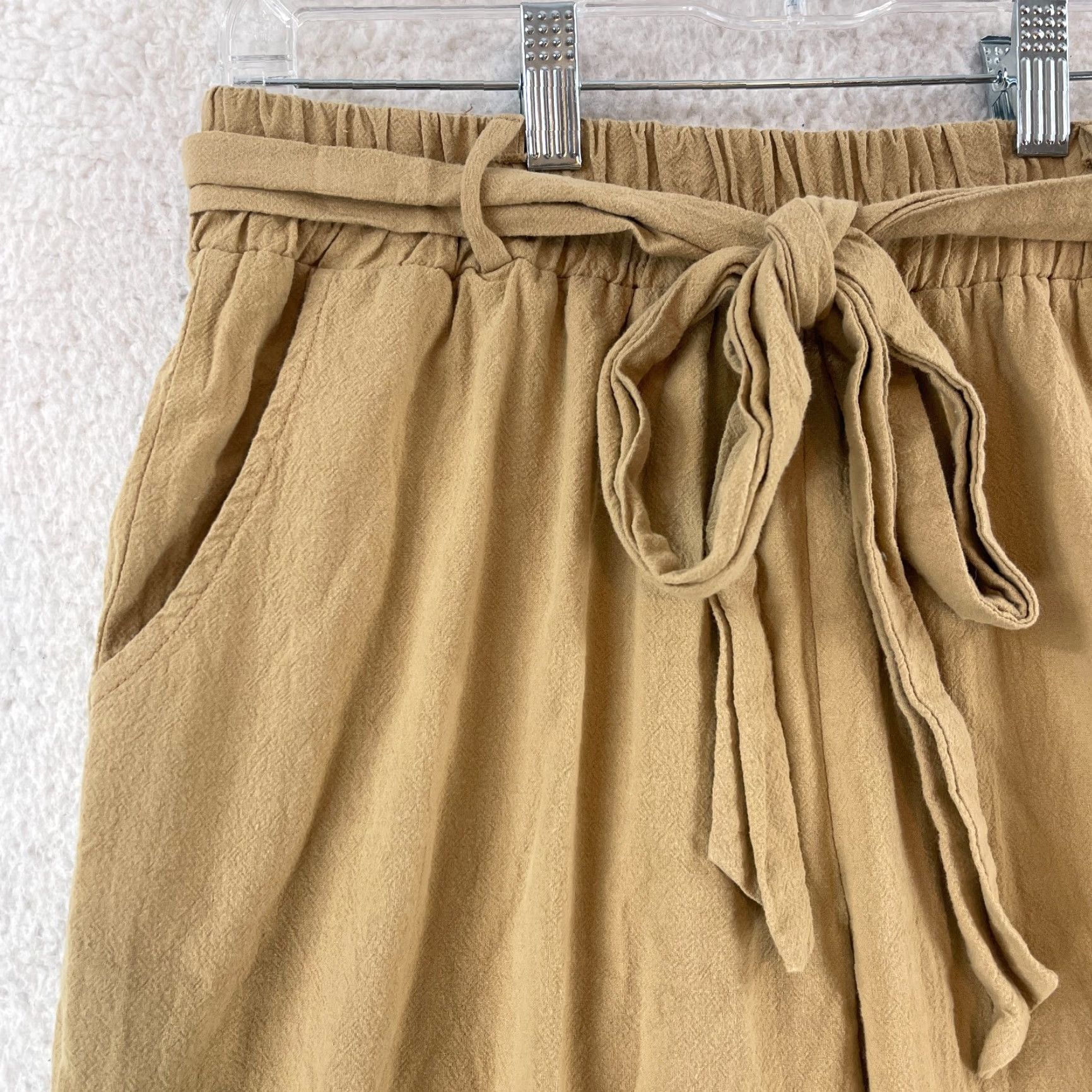 Vintage Carly Jean Pants Womens Medium Mustard Yellow Pull On Roll Cuff Elastic Waist Casual Tapered Cropped Pockets Front Flat Front Mens Girls Womens Size 32" / US 10 / IT 46 - 4 Thumbnail