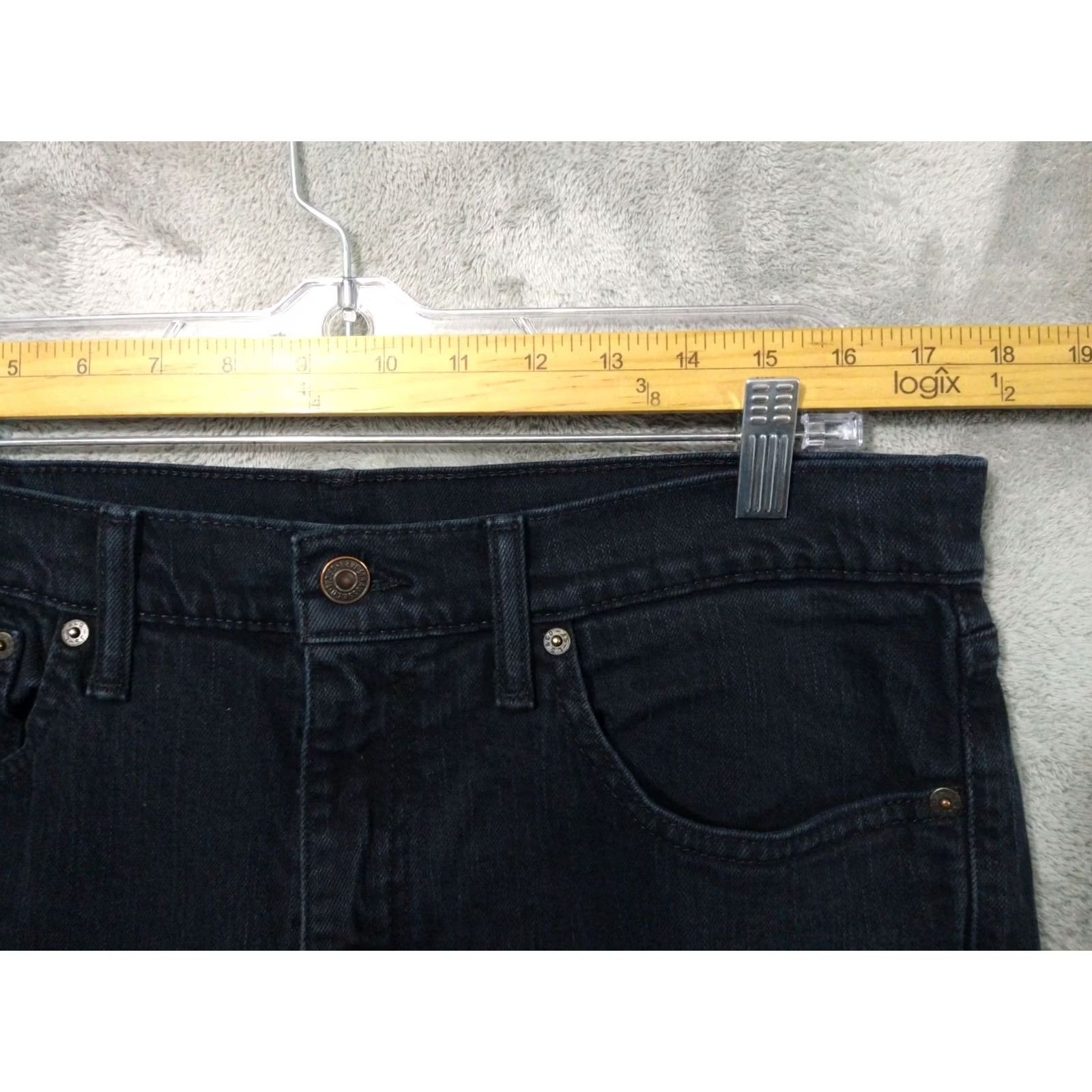Levi's Levi's 511 Jeans Mens 34x32 Black Denim Slim Straight Fit Distressed Dark Wash Size US 34 / EU 50 - 3 Thumbnail