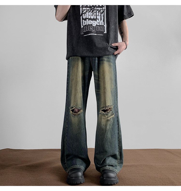 Japanese Brand × Jean Men's retro loose straight casual ripped jeans y2k Size US 32 / EU 48 - 1 Thumbnail