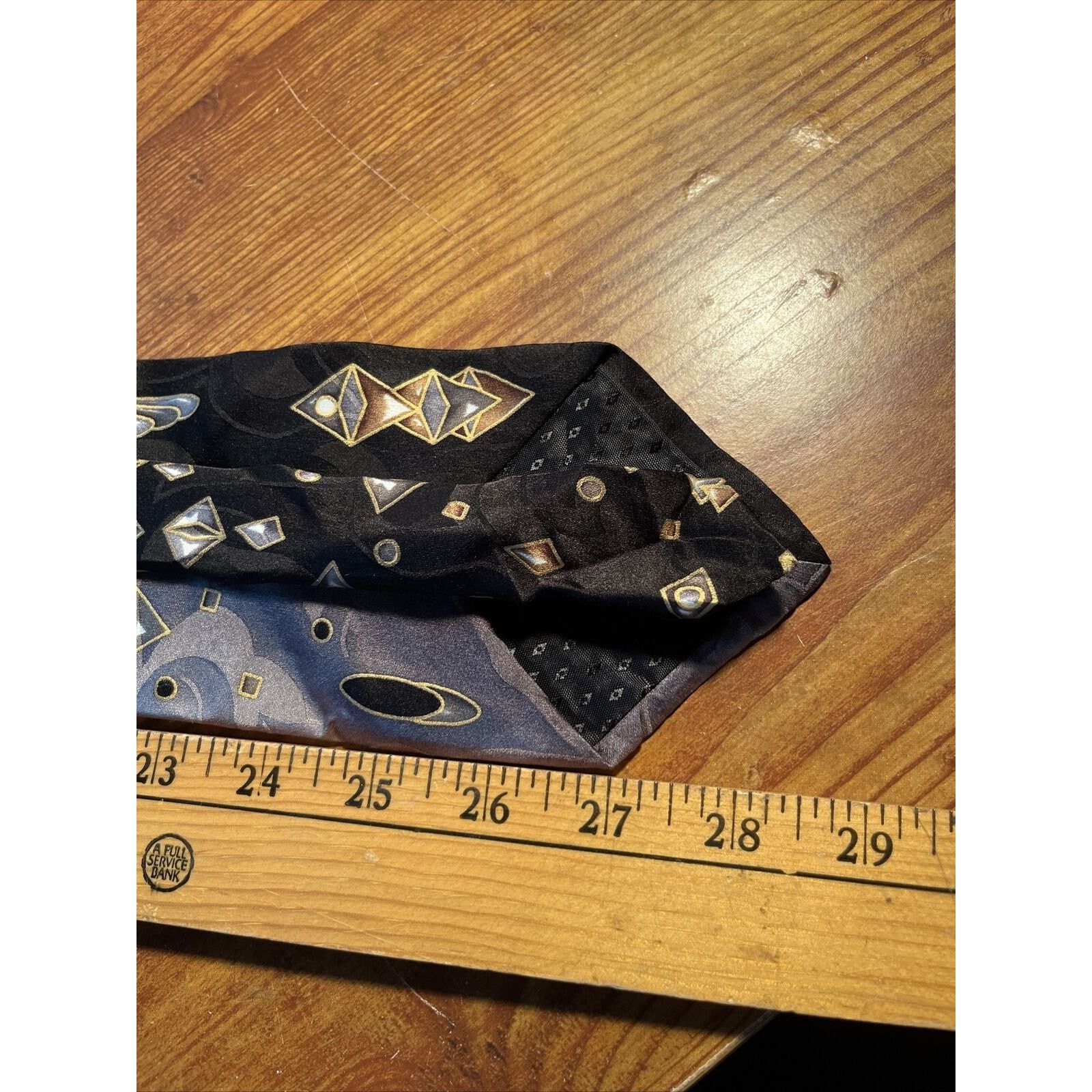 Other Chez Roffé New York Men’s Black Silk Abstract Geometric tie Size ONE SIZE - 8 Thumbnail