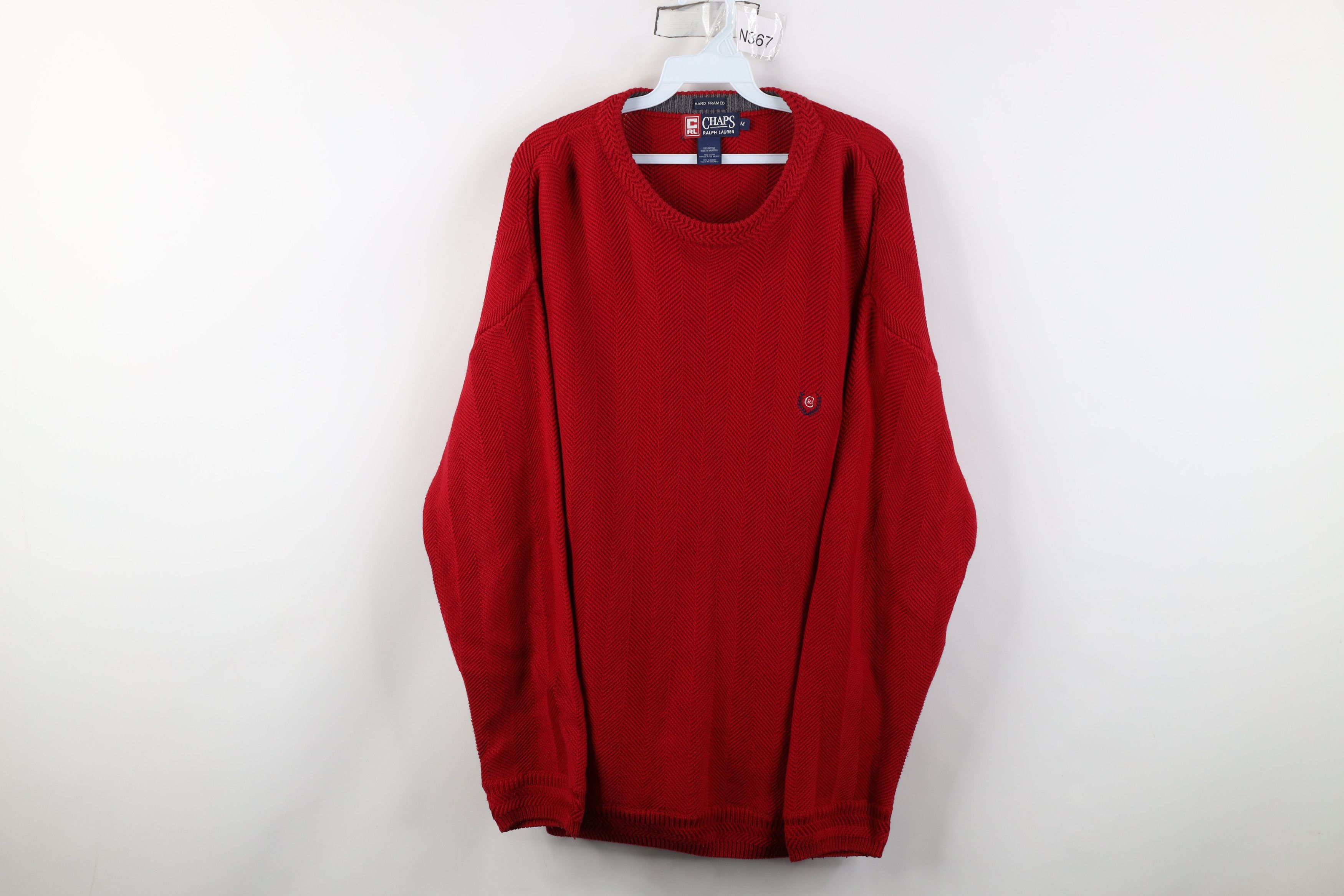 Ralph Lauren Vintage 90s Chaps Ralph Lauren Herringbone Knit Sweater Size US M / EU 48-50 / 2 - 1 Thumbnail