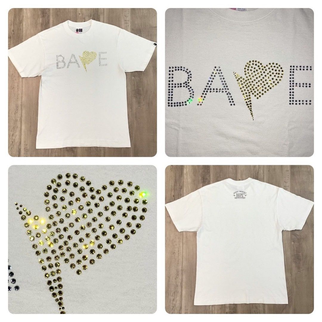 Bape × Swarovski BAPE Swarovski Heart Logo T-shirt a bathing ape NIGO Size US M / EU 48-50 / 2 - 1 Thumbnail