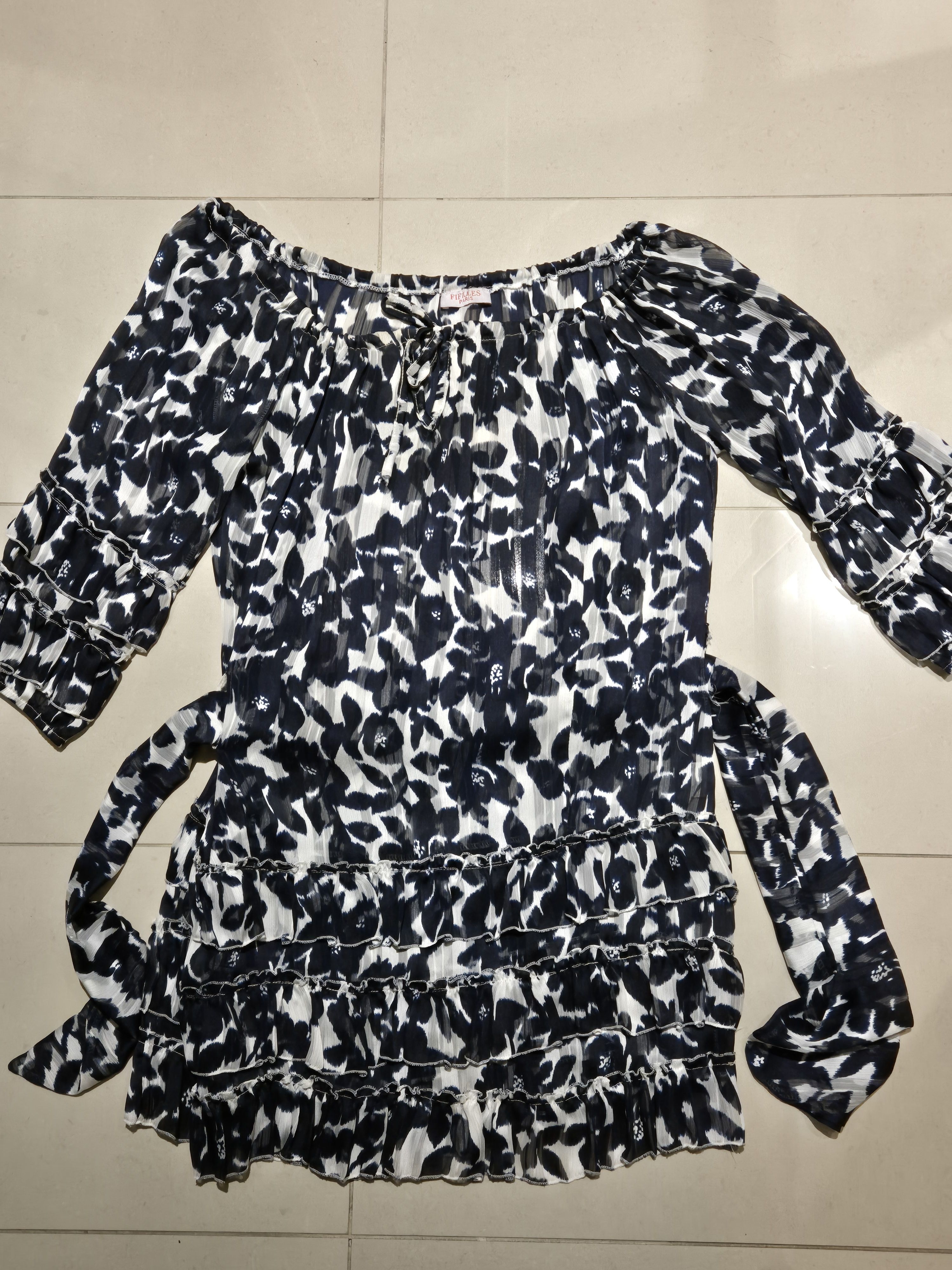 Designer Fifilles Paris mini dress with ruffled sleeves & hem Size S / US 4 / IT 40 - 3 Thumbnail