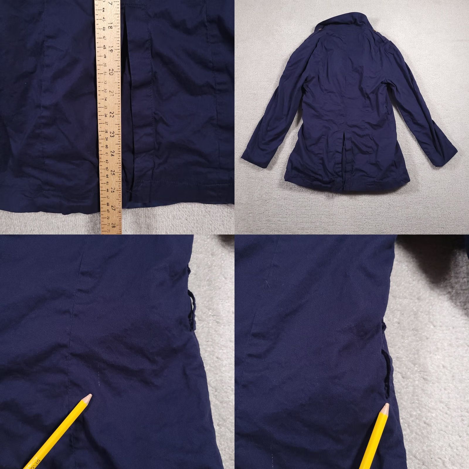 Vintage St John's Bay Blue Jacket Trench Coat Women's Small Button Front Lined Size S / US 4 / IT 40 - 8 Thumbnail