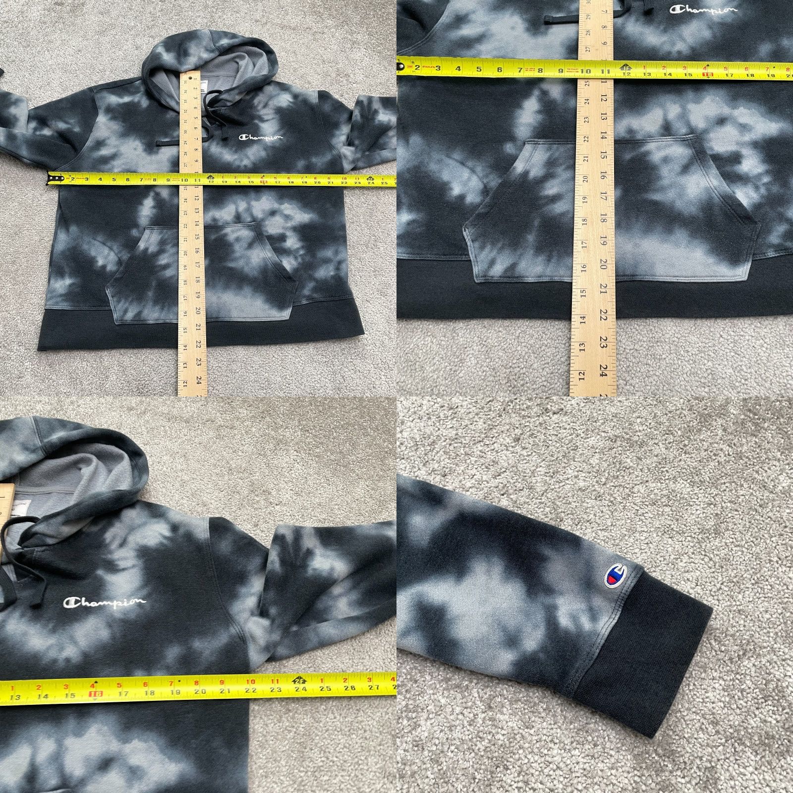 Champion Champion Hoodie Tie-Dye Womens L Blue Pullover Sweatshirt Casual Fleece Size L / US 10 / IT 46 - 8 Thumbnail