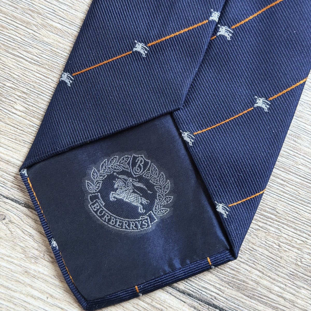 Burberry Vintage Burberry Silk Neck Ties Navy Nova Check Monogram Size ONE SIZE - 8 Thumbnail