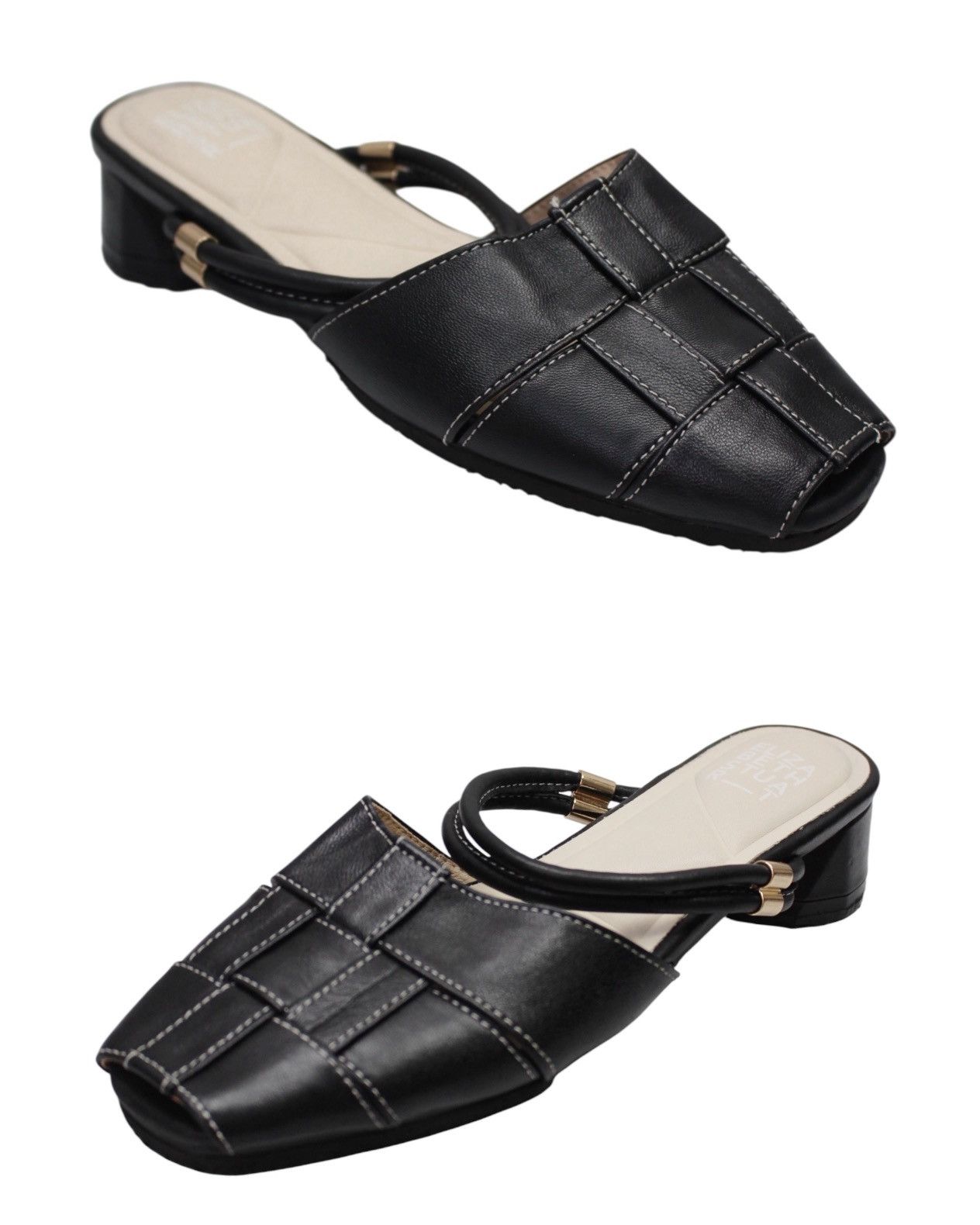Designer × Japanese Brand ELIZABETH STUART WOVEN OPEN-TOE SLINGBACK HEELS Size US 8 / IT 38 - 4 Thumbnail