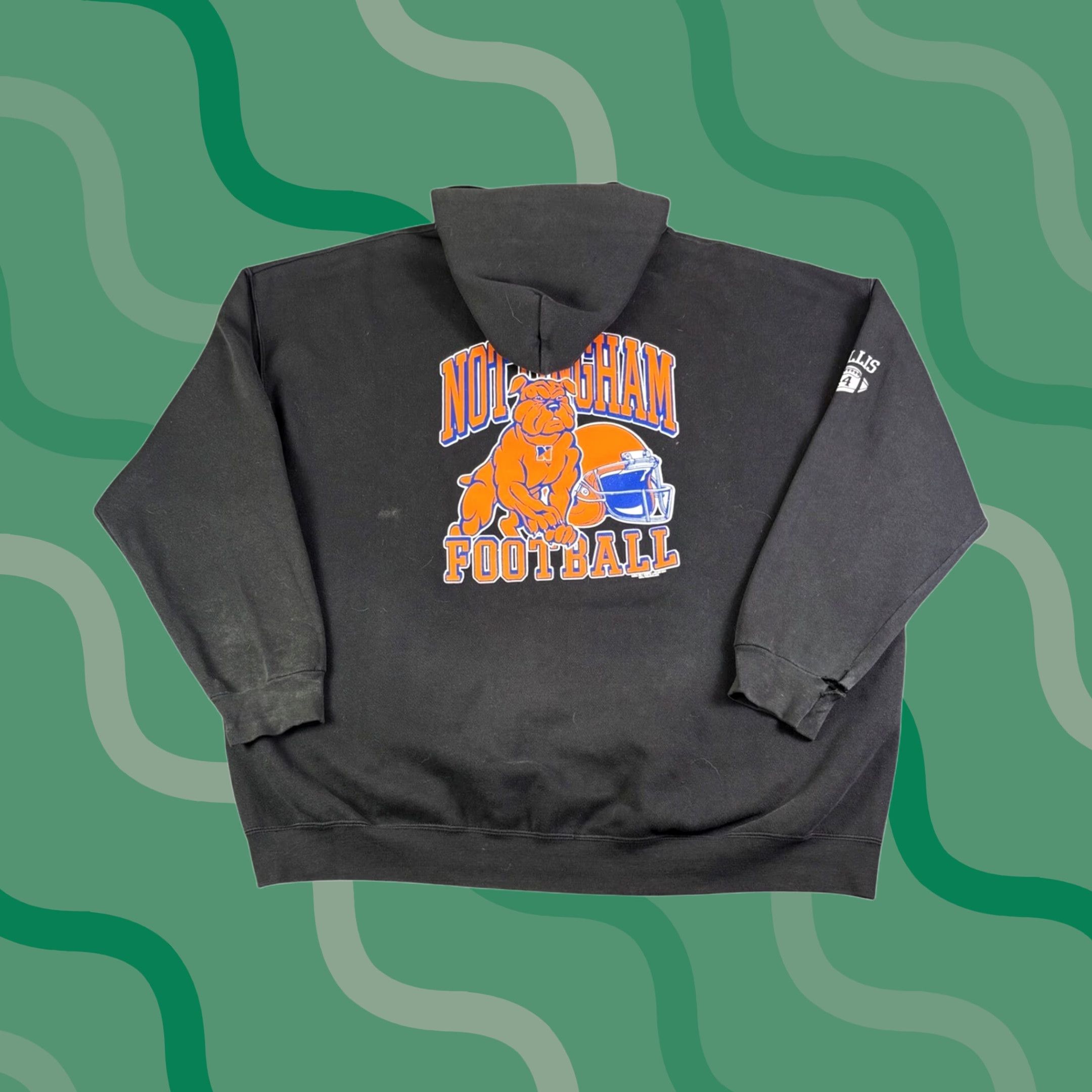 Vintage VINTAGE Nottingham Football Bulldog Hoodie Black Orange Blue Graphic Mens 2XL Size US XXL / EU 58 / 5 - 1 Thumbnail