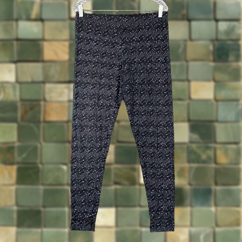 Vintage CUDDL DUDS Pajama Pants Women’s Large Black Purple Pattern Size 36" / US 14 / IT 50 - 1 Thumbnail